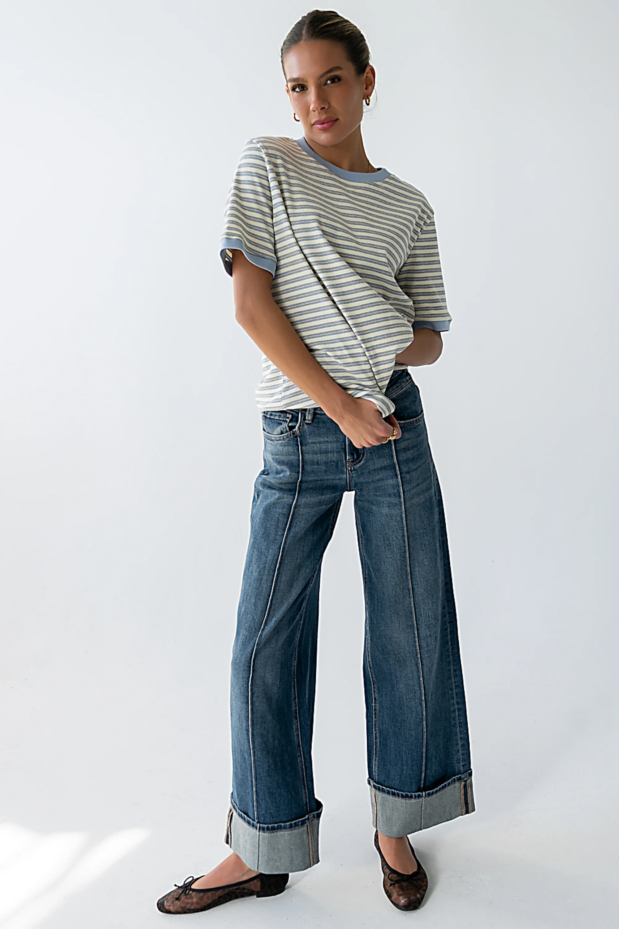 Jenna Striped Top in Blue - FINAL SALE - Image 4