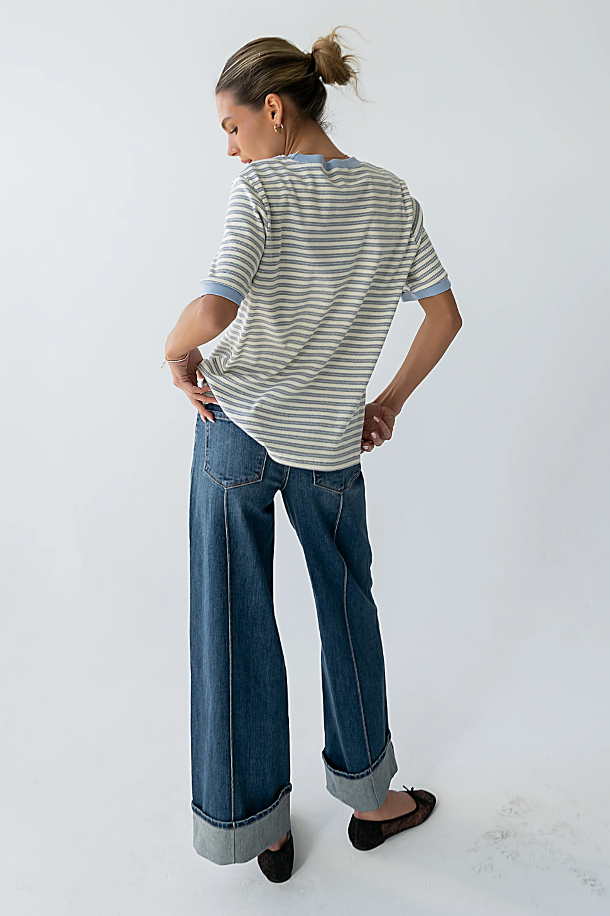 Jenna Striped Top in Blue - FINAL SALE - Image 5