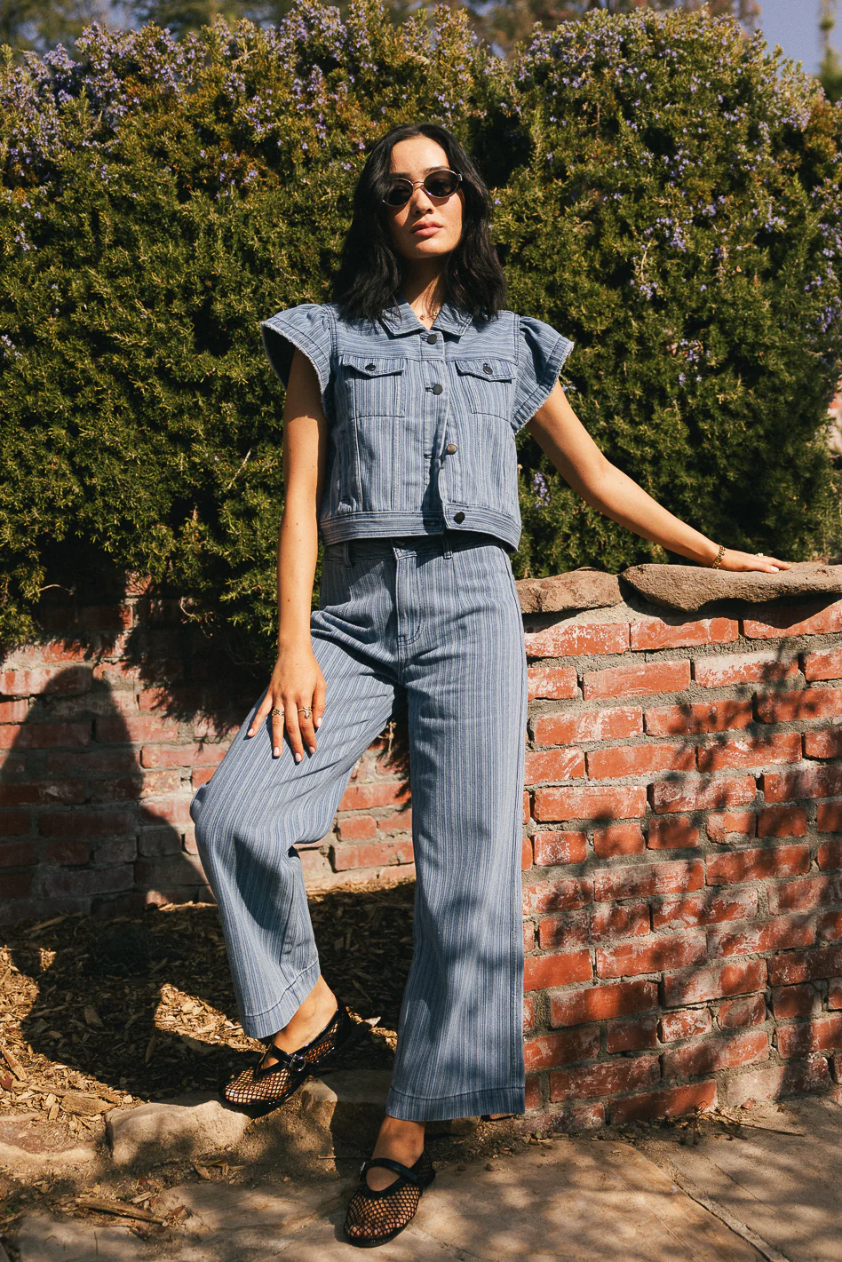Jennie Denim Striped Wide Leg Jeans - FINAL SALE