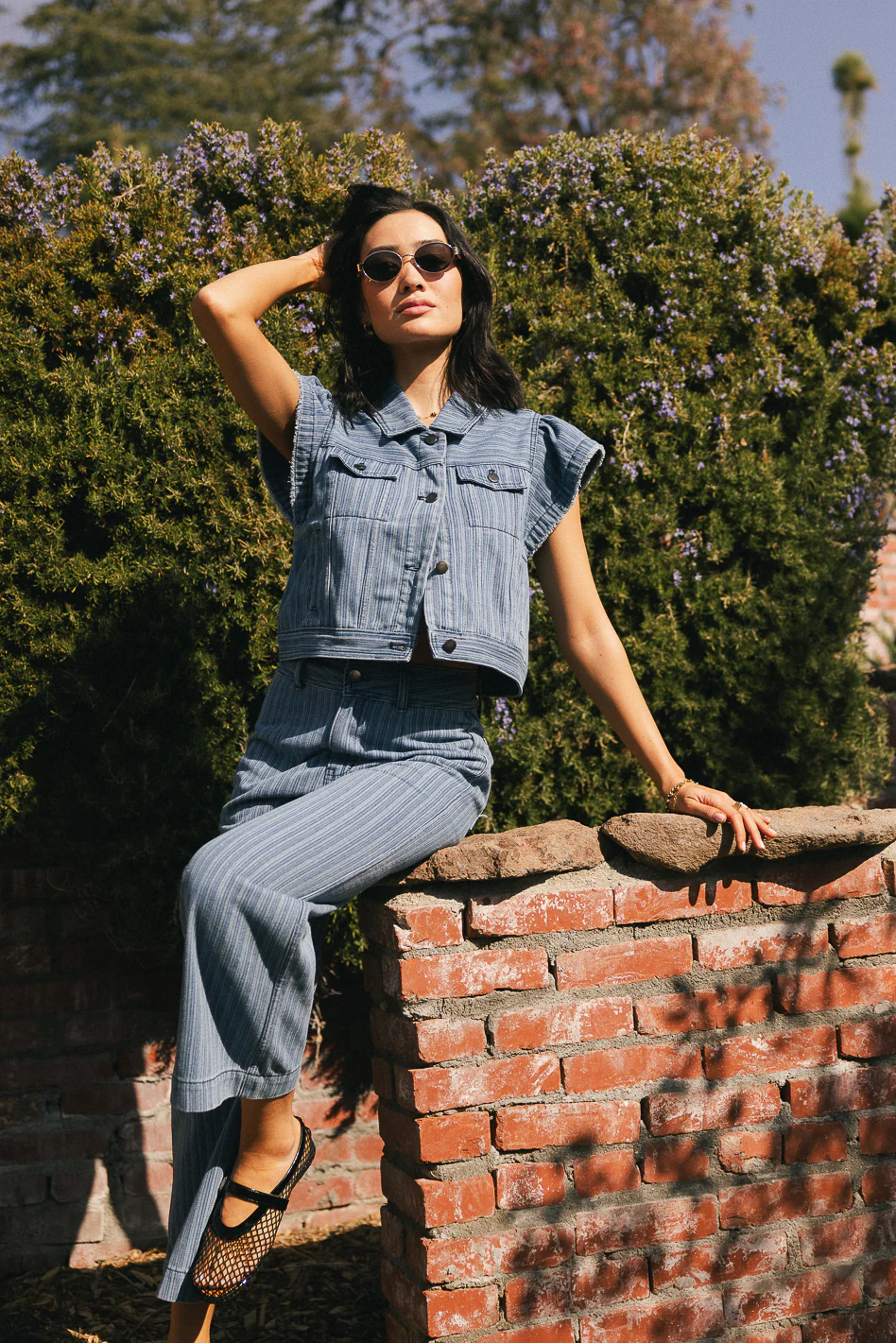 Jennie Denim Striped Wide Leg Jeans - FINAL SALE - Image 4