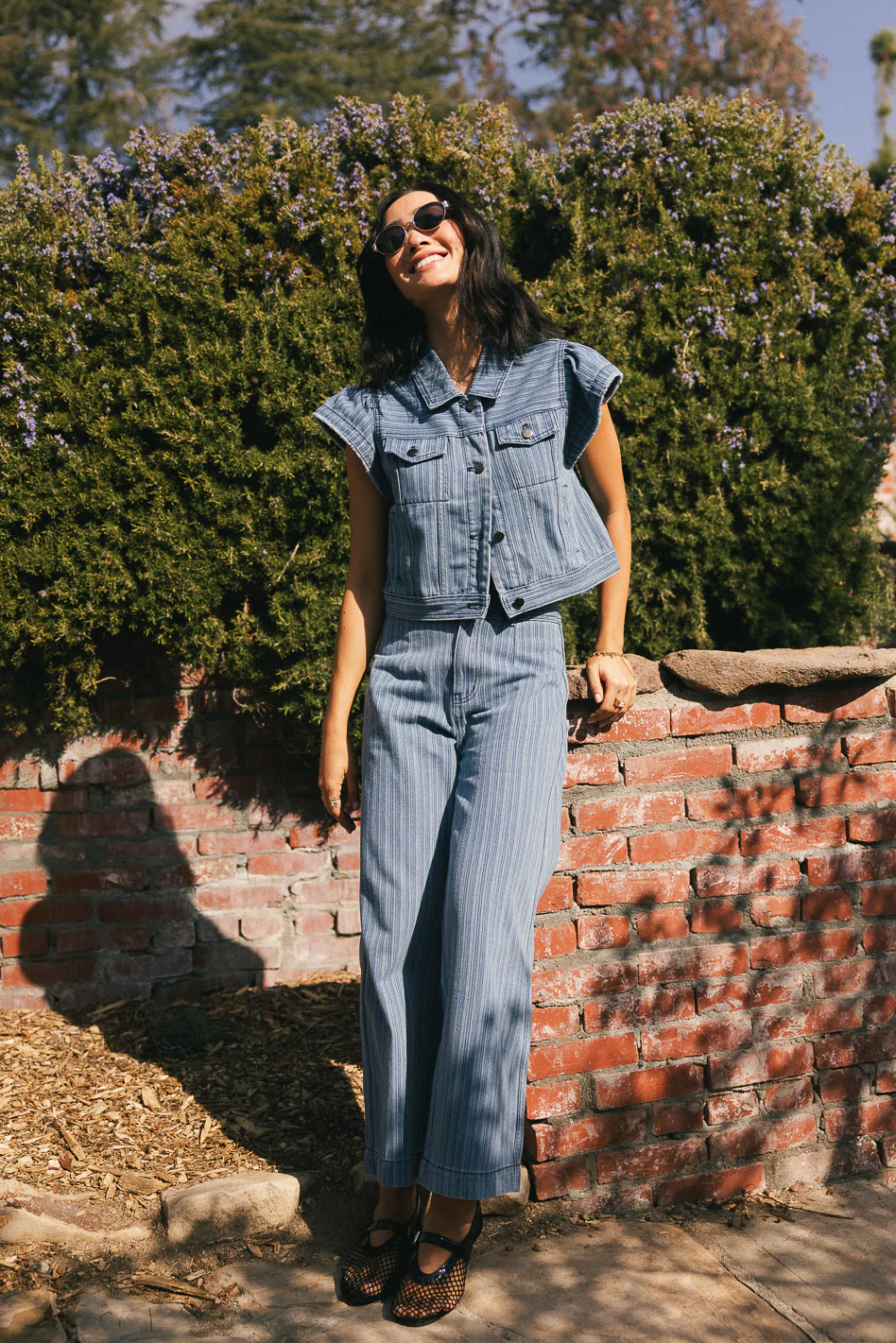 Jennie Denim Striped Wide Leg Jeans - FINAL SALE - Image 5
