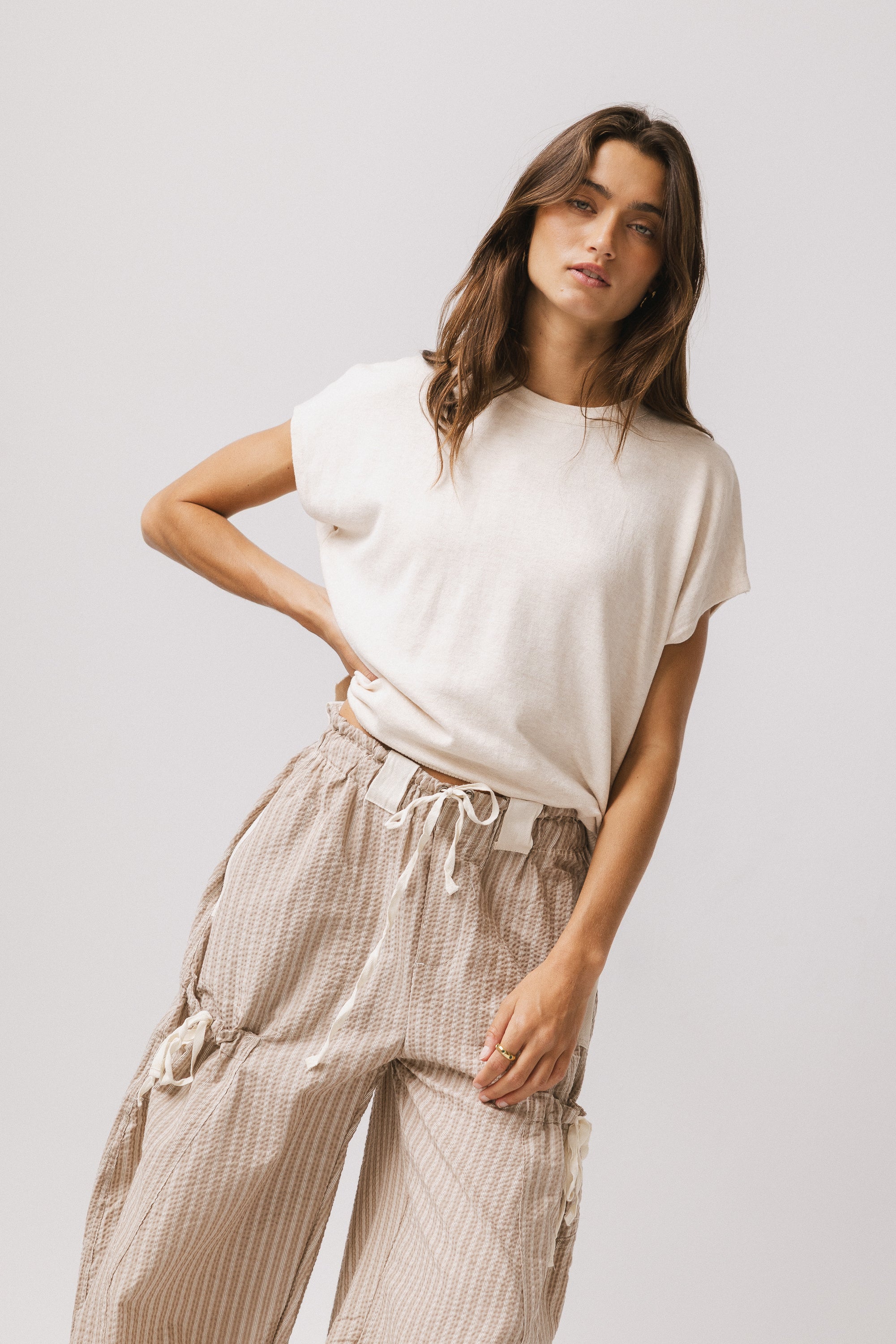 Jensen Knit Top in Oatmeal - FINAL SALE - Image 4