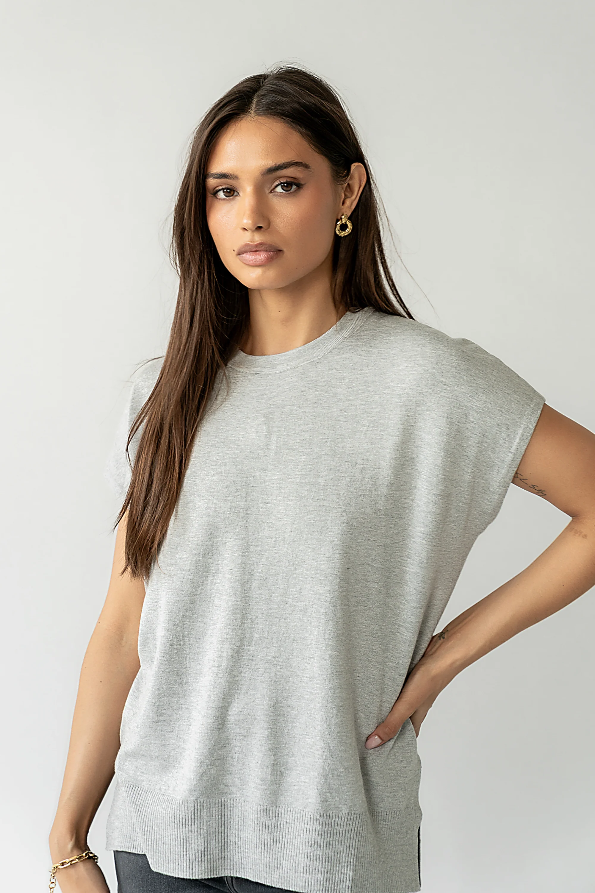 Jensen Knit Top in Grey - FINAL SALE - Image 5