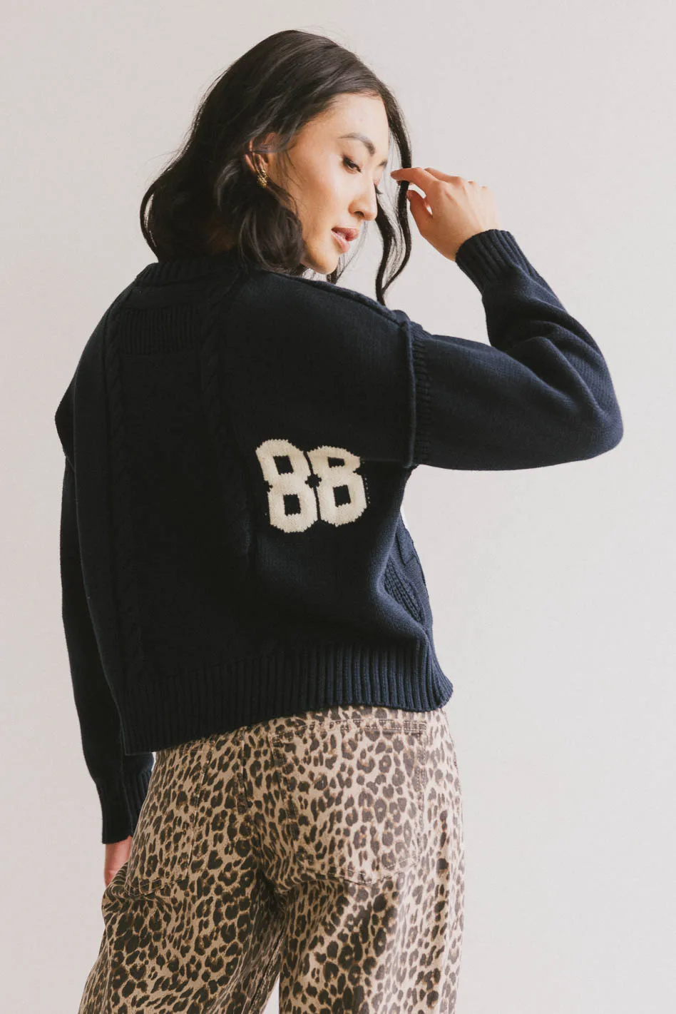 Jersey Cable Knit Sweater - FINAL SALE - Image 3