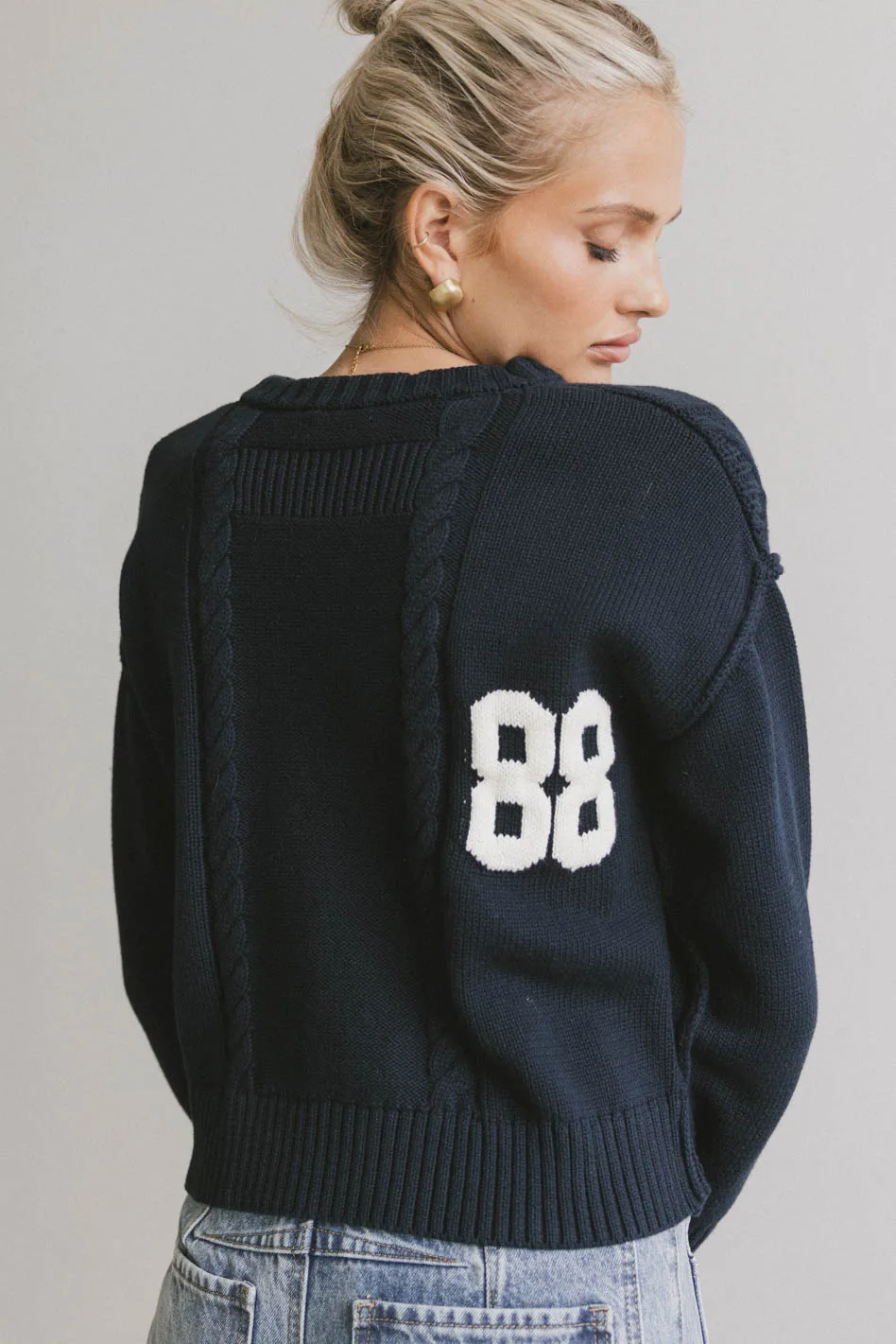 Jersey Cable Knit Sweater - FINAL SALE - Image 4