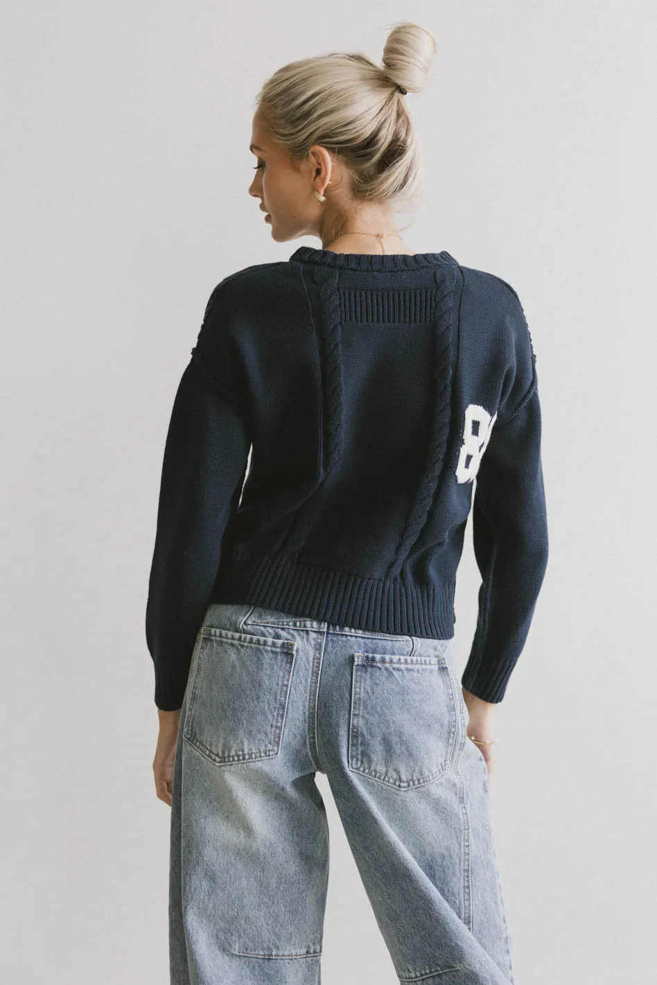 Jersey Cable Knit Sweater - FINAL SALE - Image 6