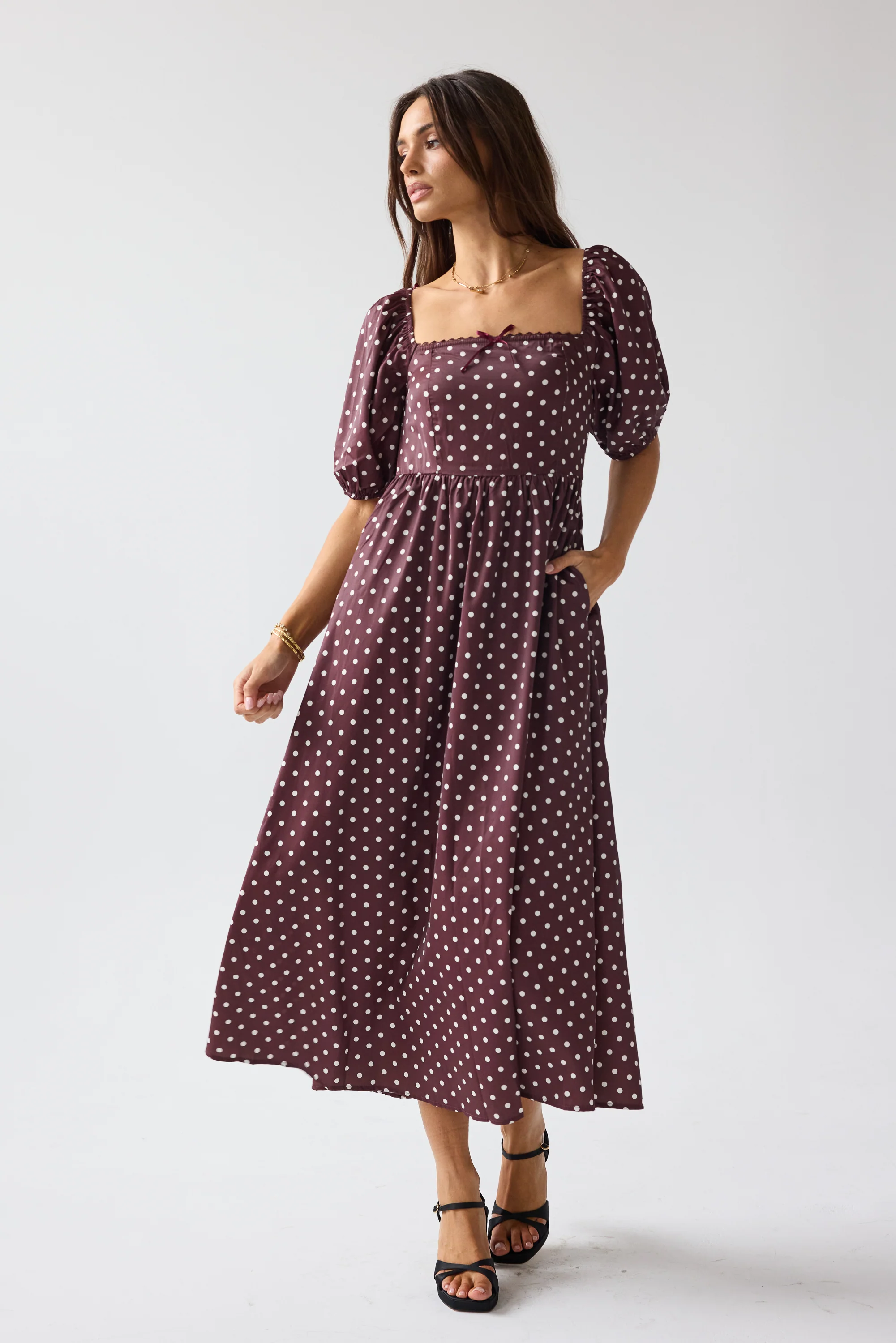 Jersey Polka Dot Midi Dress - FINAL SALE