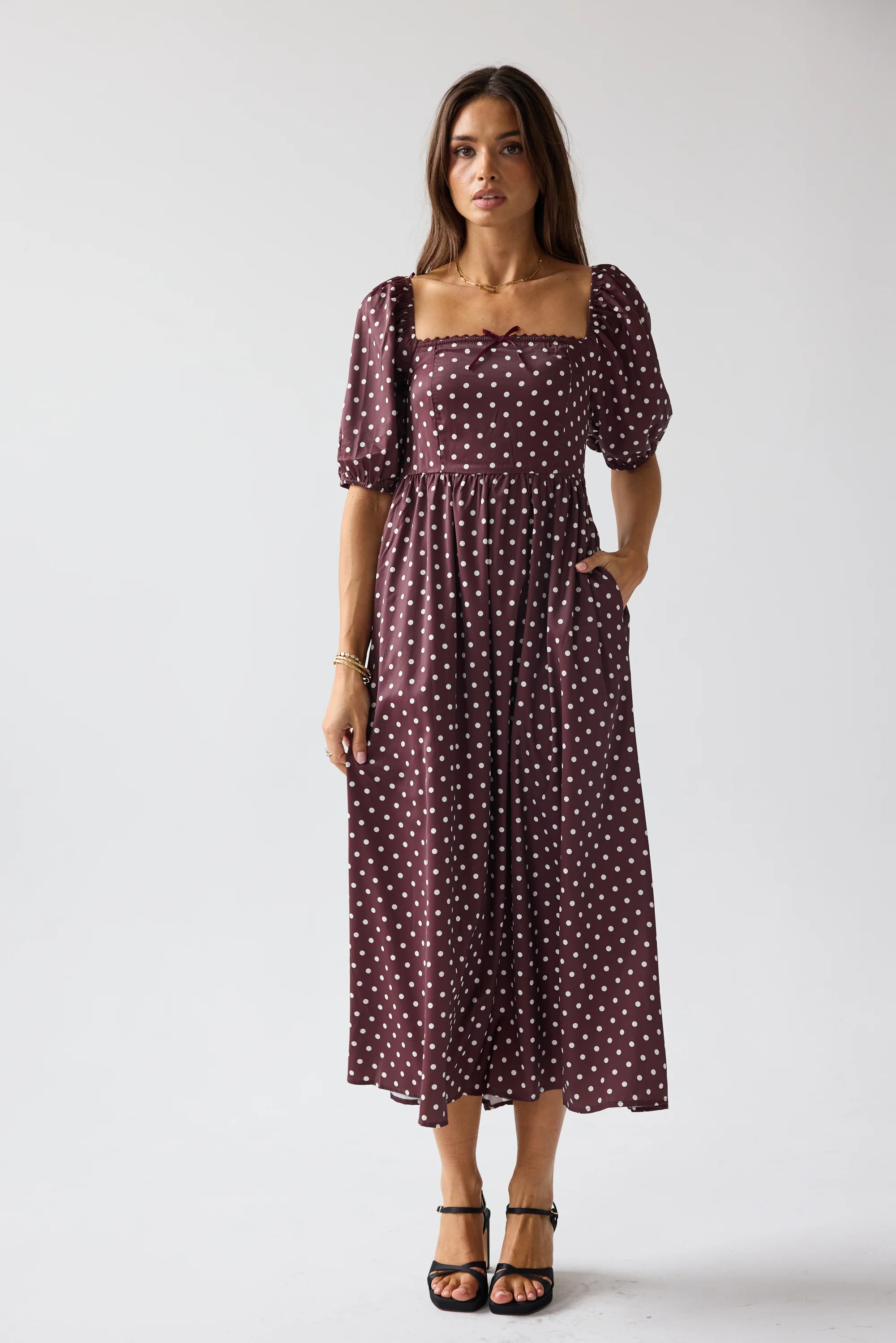 Jersey Polka Dot Midi Dress - FINAL SALE - Image 4