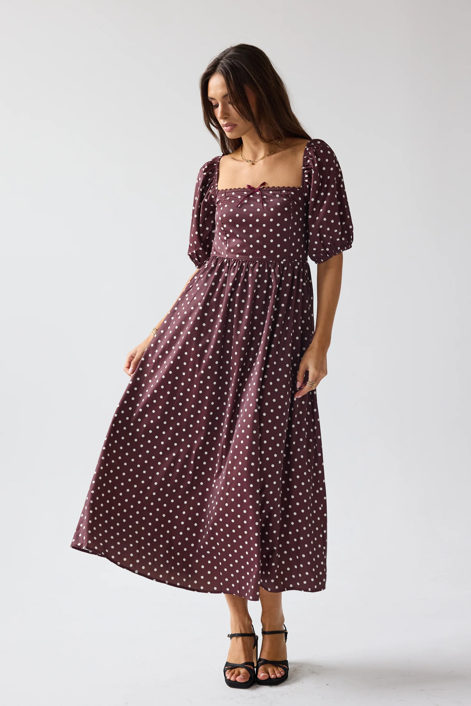 Jersey Polka Dot Midi Dress - FINAL SALE - Image 5