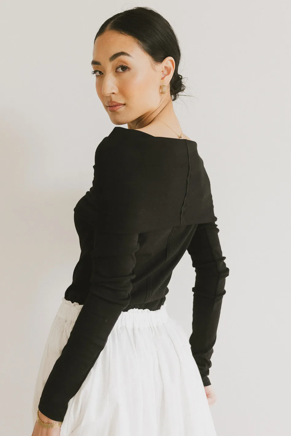 Jessica Bardot Top in Black - FINAL SALE - Image 2