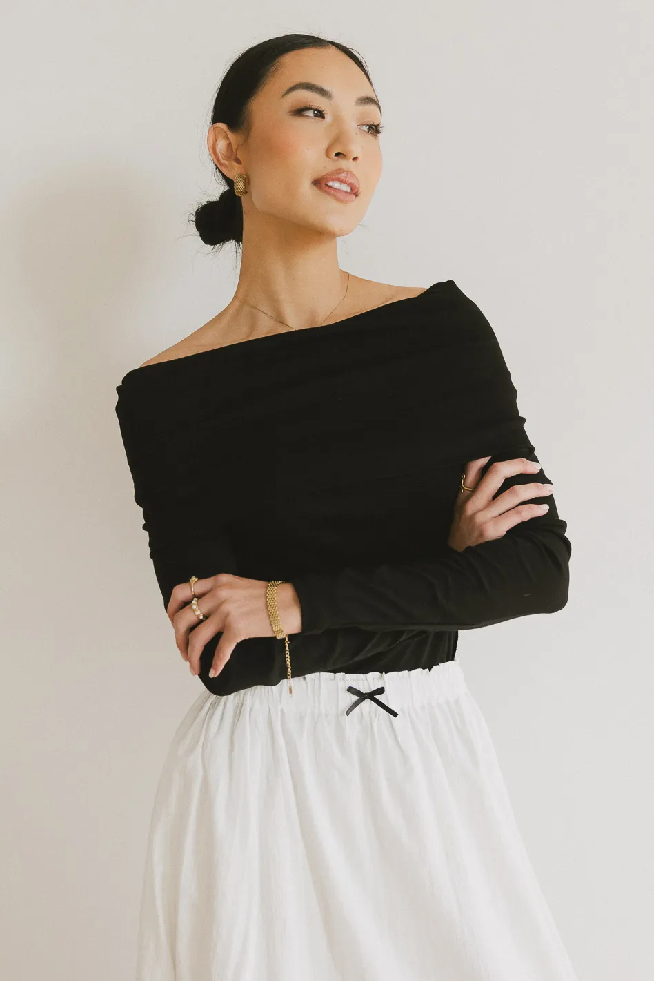 Jessica Bardot Top in Black - FINAL SALE - Image 3