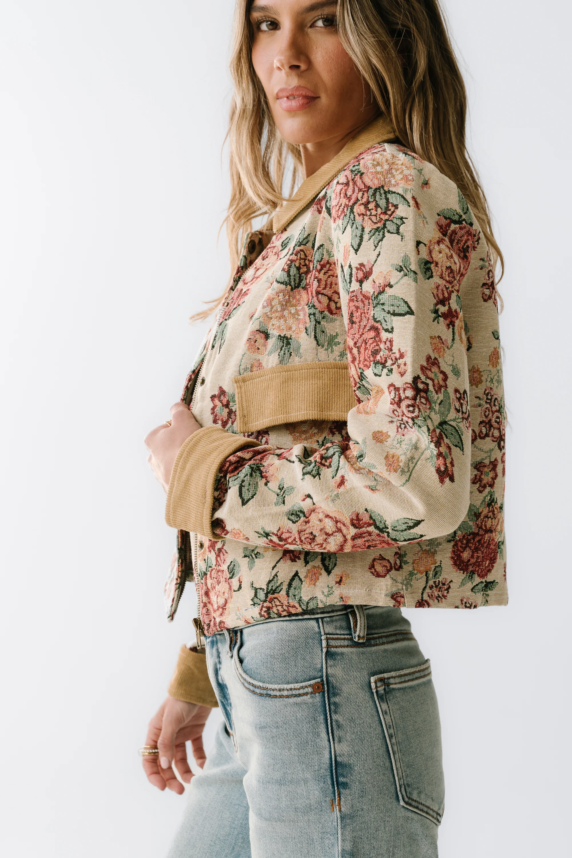 Joanna Floral Cropped Jacket - FINAL SALE - Image 4