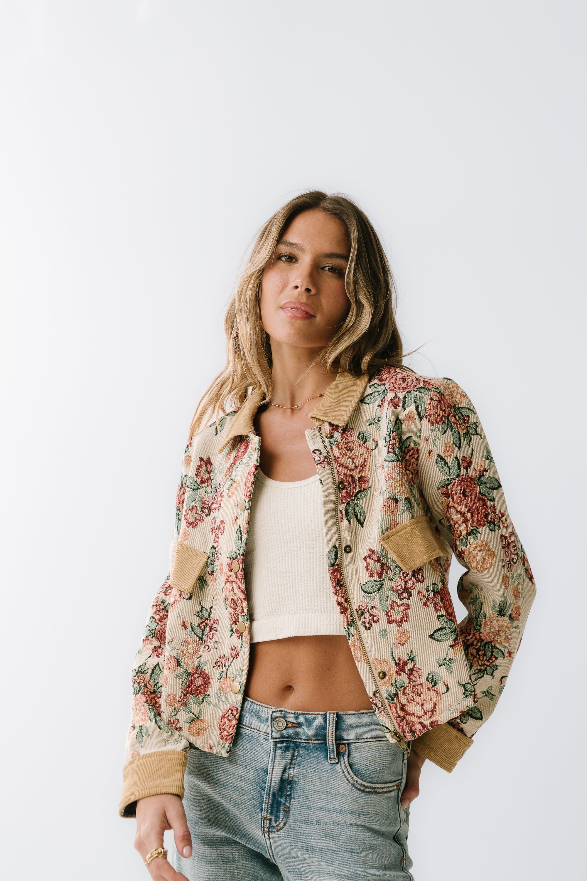 Joanna Floral Cropped Jacket - FINAL SALE - Image 5