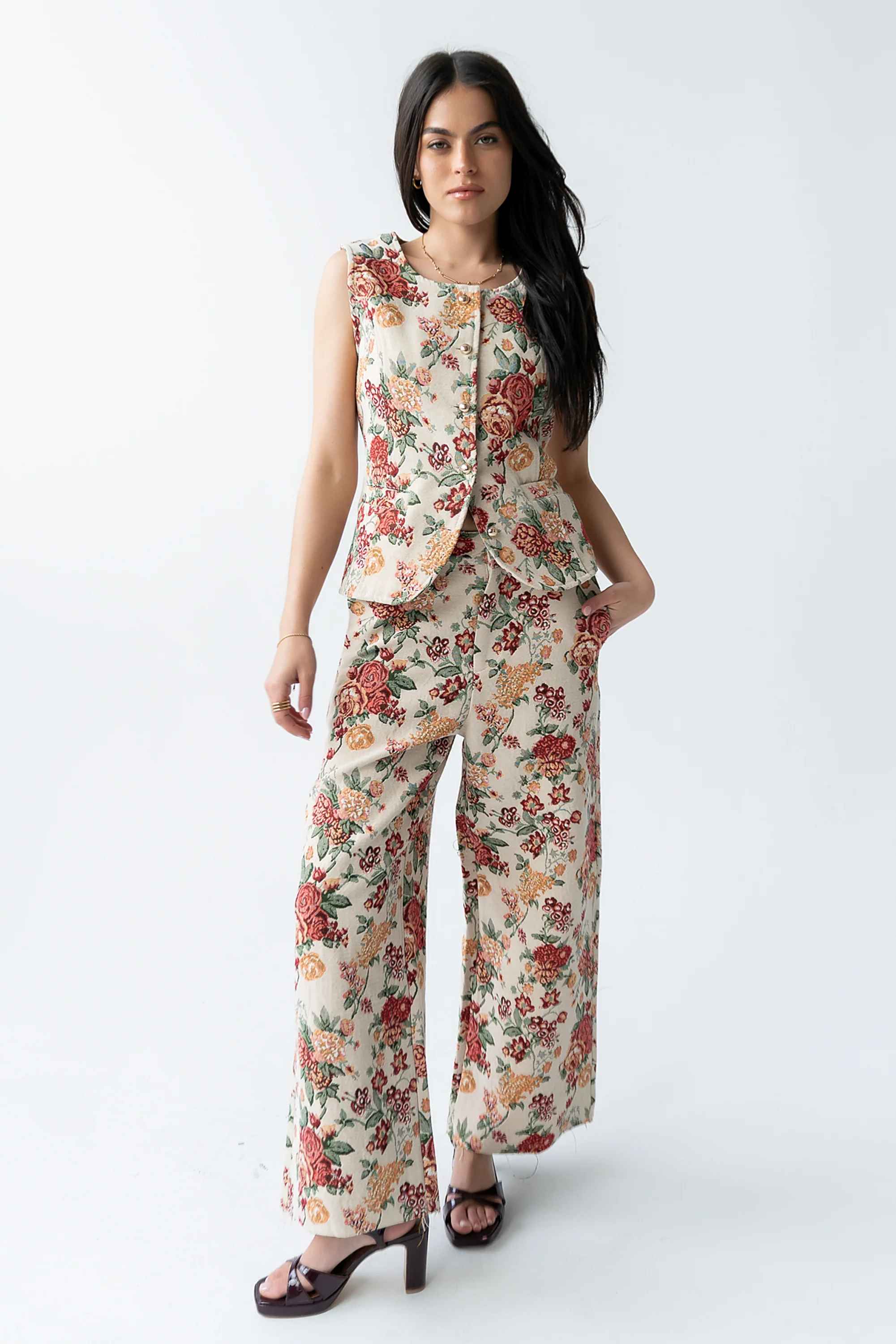 Joanna Floral Wide Leg Pants - FINAL SALE - Image 6