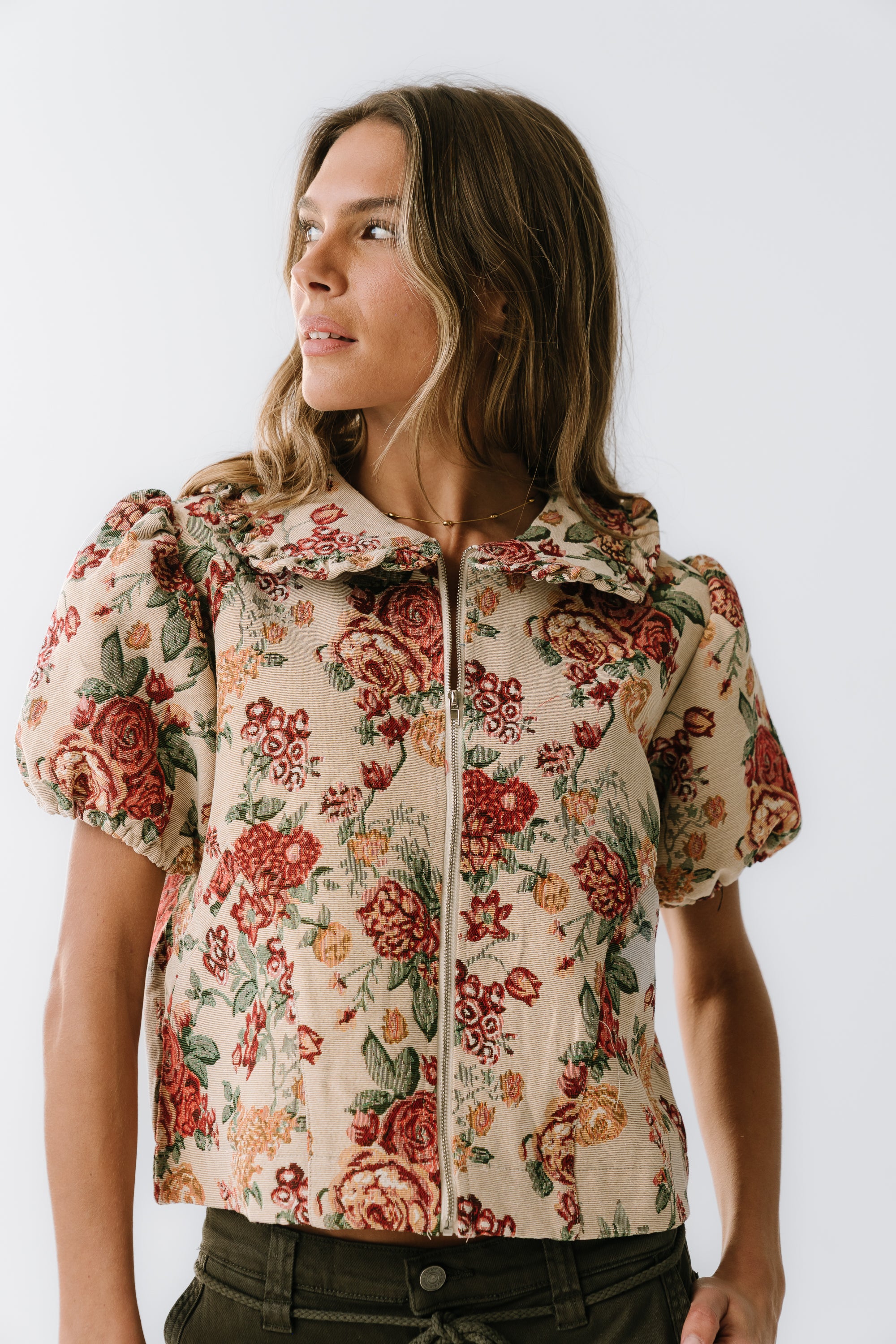 Joanna Floral Zip Up - FINAL SALE - Image 6