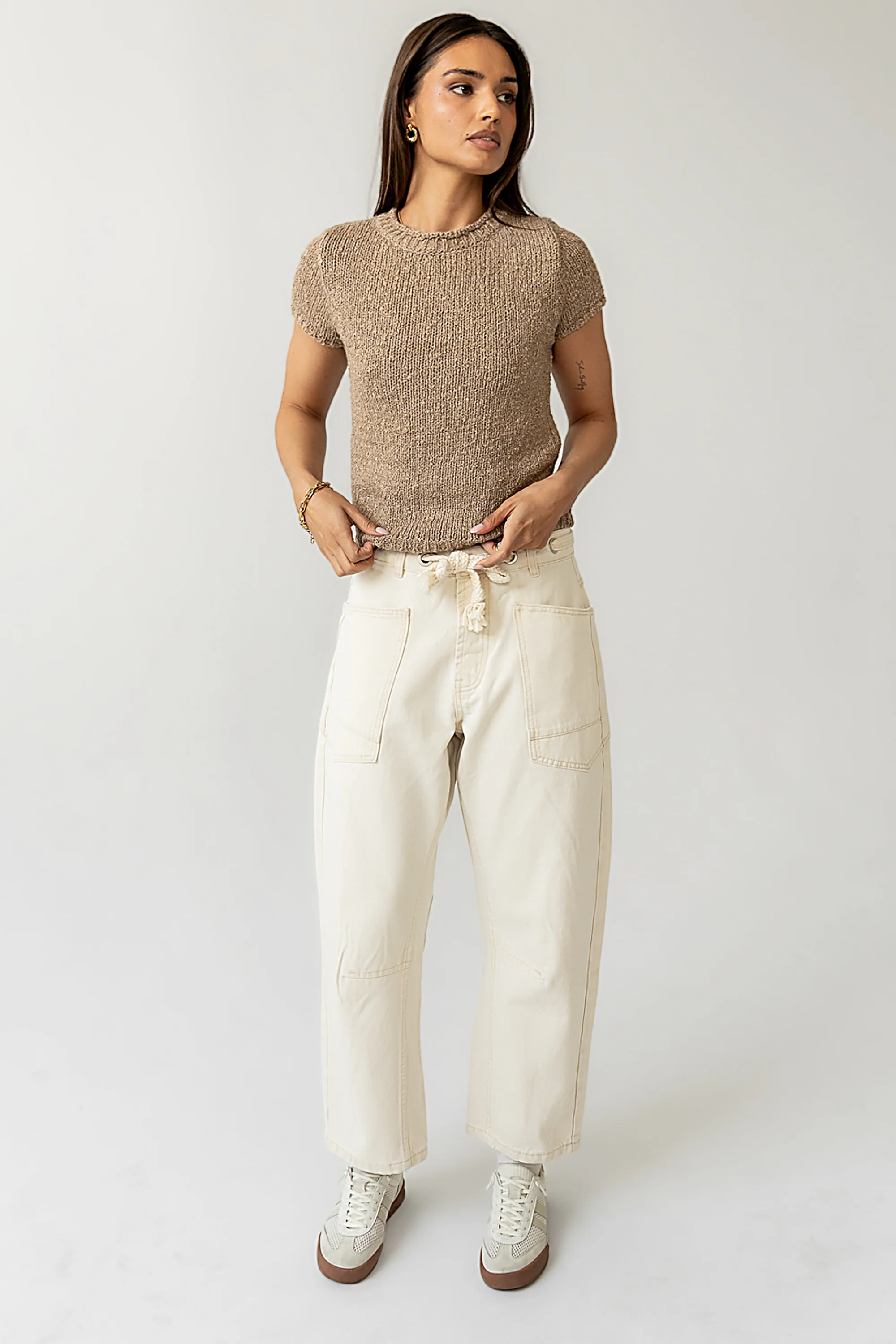 Jocelyn Barrel Jeans in Cream - FINAL SALE - Image 9
