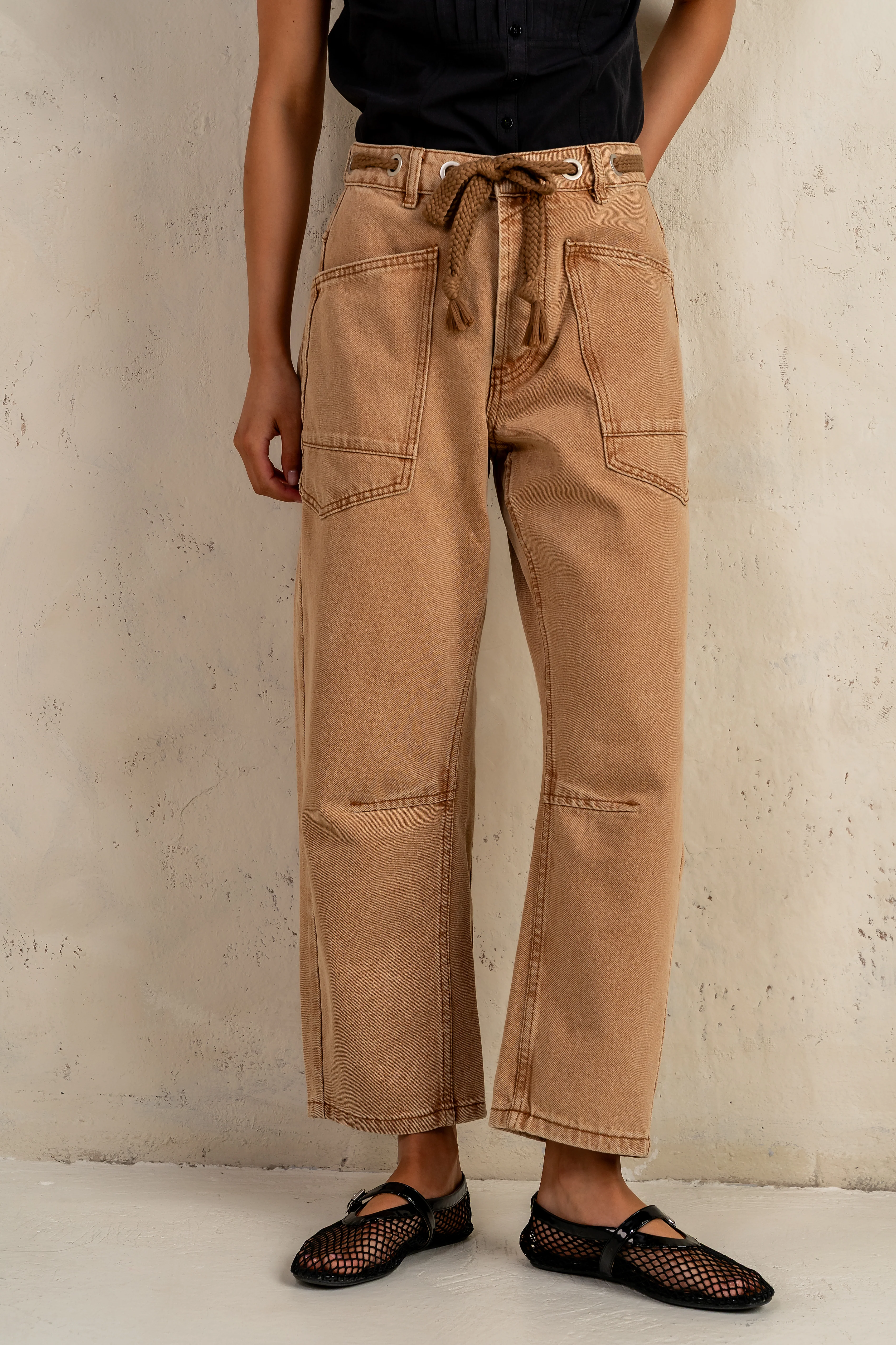Jocelyn Barrel Jeans in Rust - FINAL SALE - Image 5