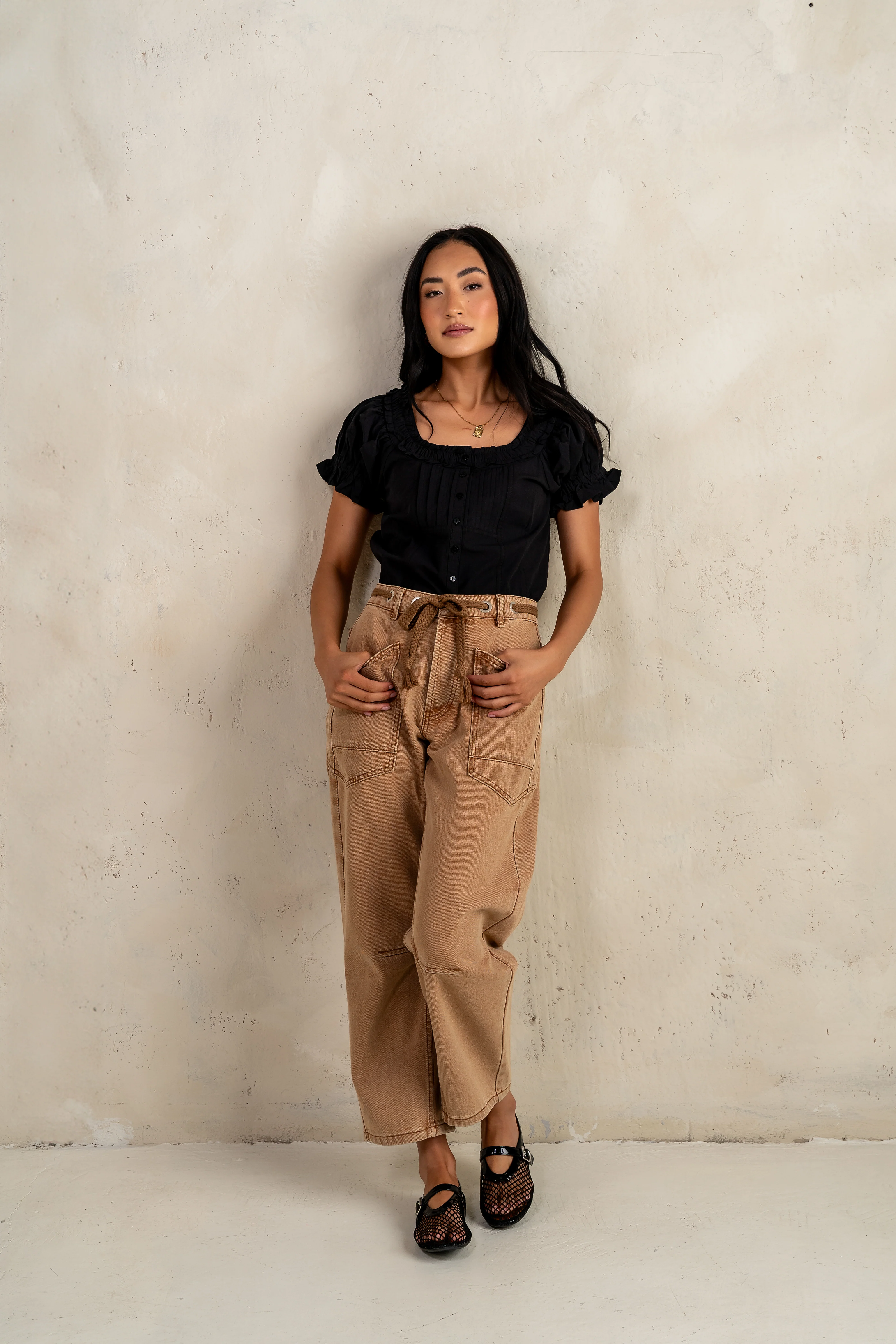 Jocelyn Barrel Jeans in Rust - FINAL SALE - Image 6