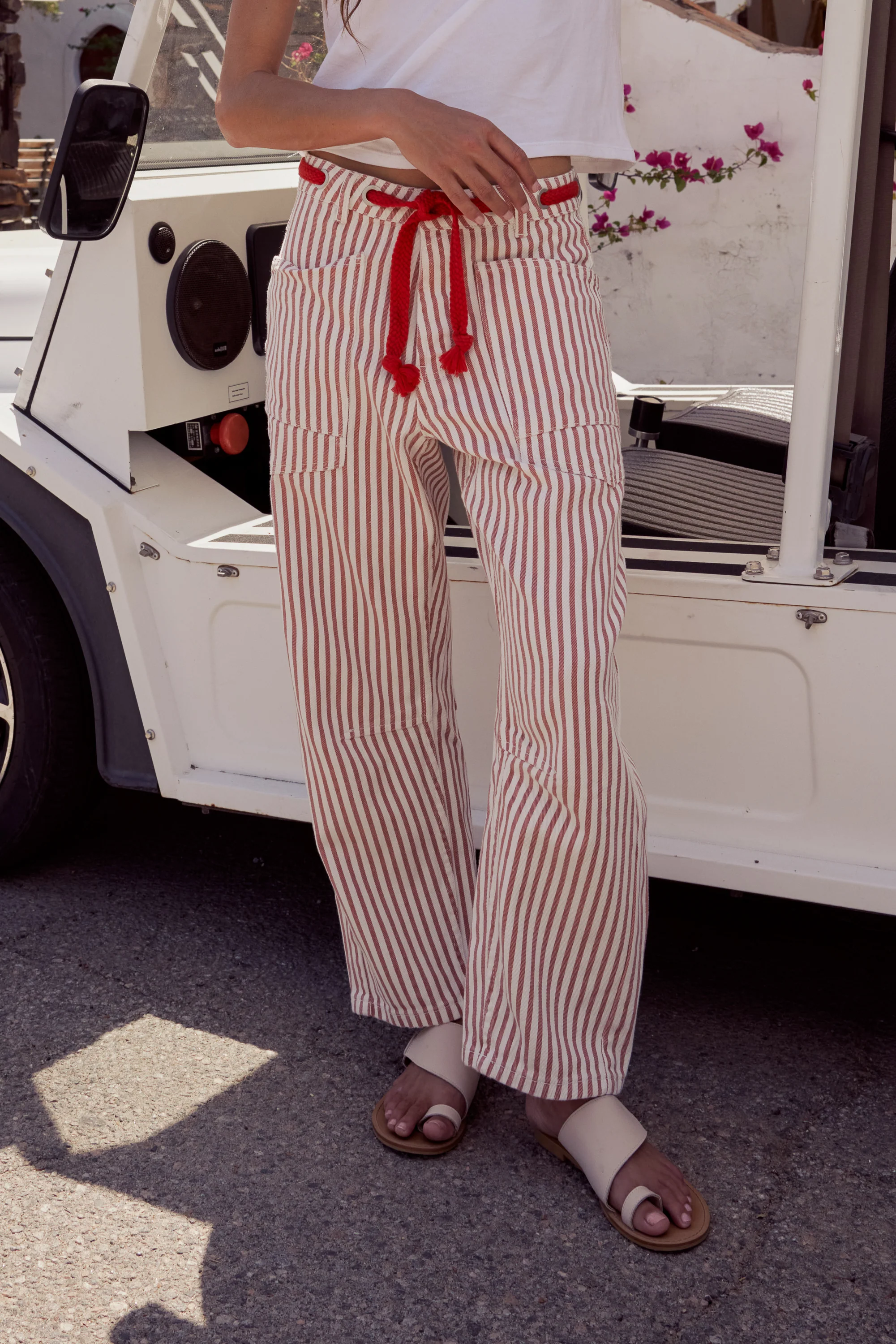 Jocelyn Barrel Jeans in Rust Stripe - FINAL SALE - Image 3