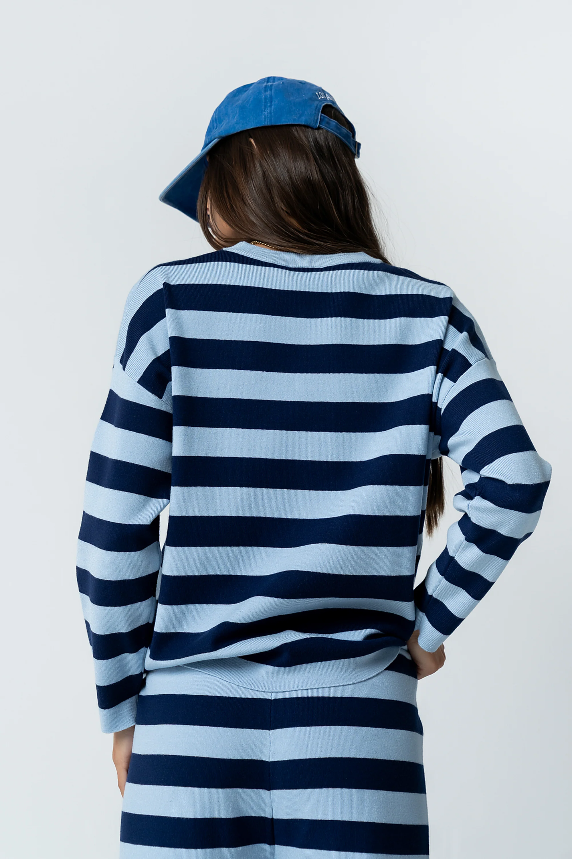 Joey Striped Sweater in Navy - Image 3
