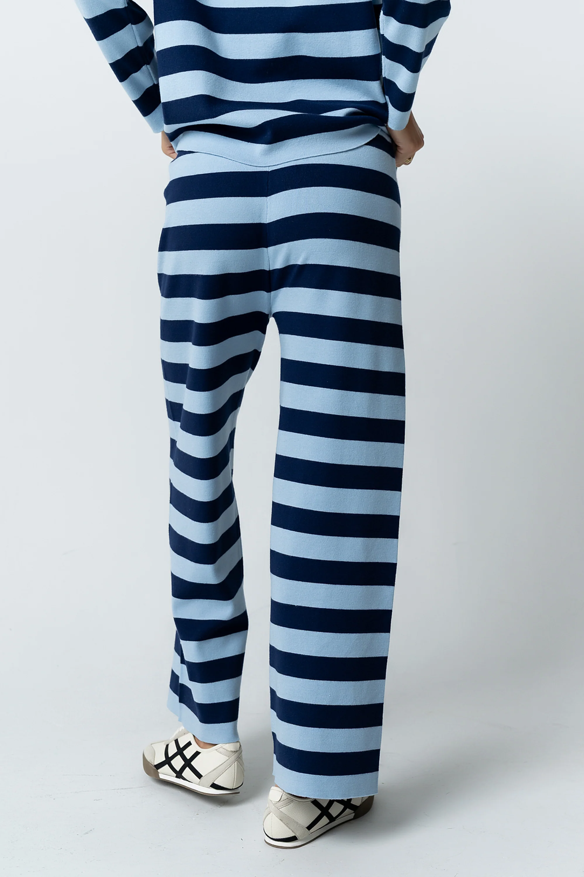 Joey Striped Wide Leg Pants in Navy - FINAL SALE - Image 5