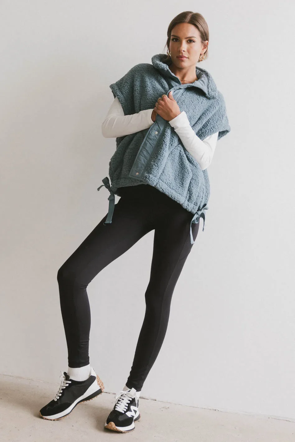 Johanna Sherpa Vest in Blue - FINAL SALE - Image 5
