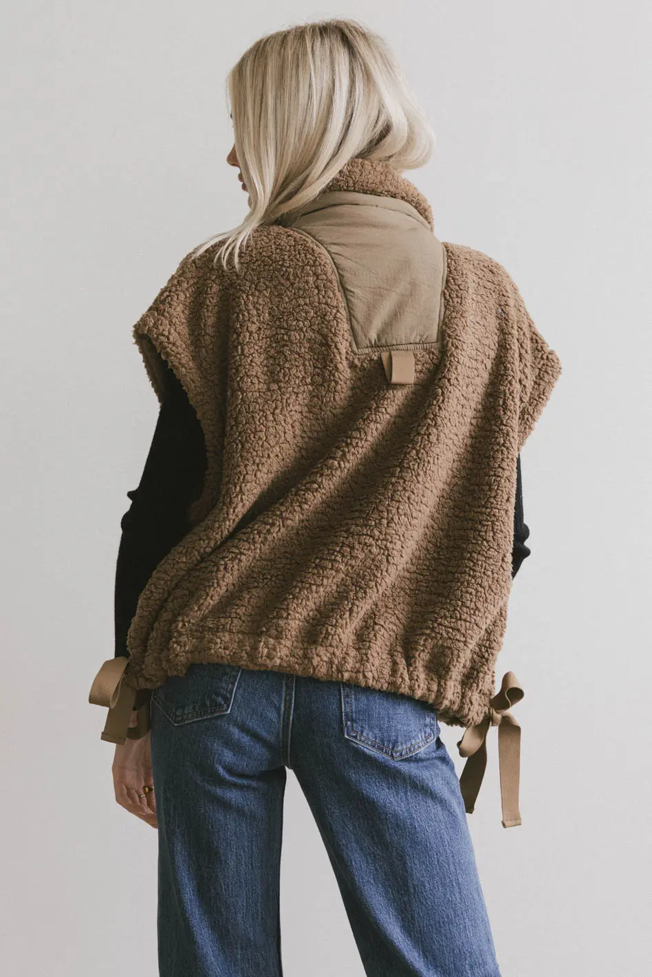 Johanna Sherpa Vest in Brown - FINAL SALE - Image 2