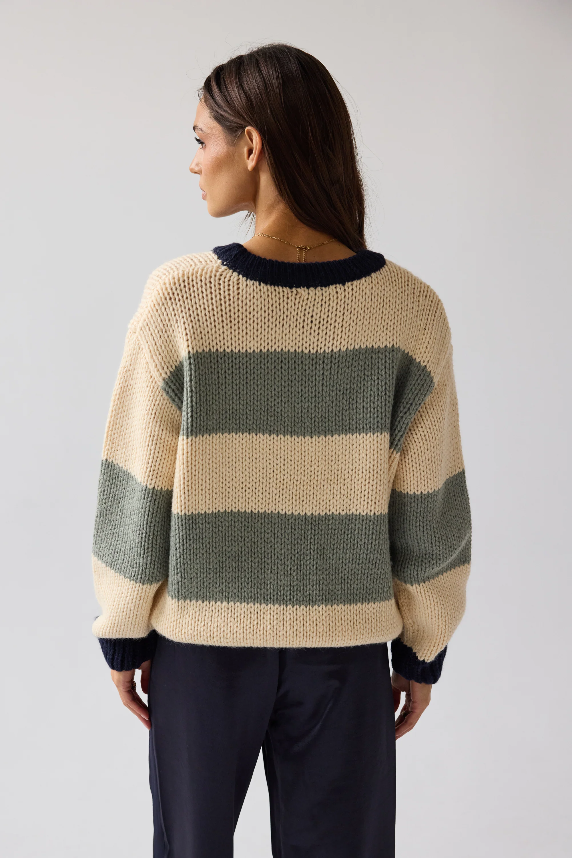 Jolene Striped Sweater in Navy - FINAL SALE - Image 3