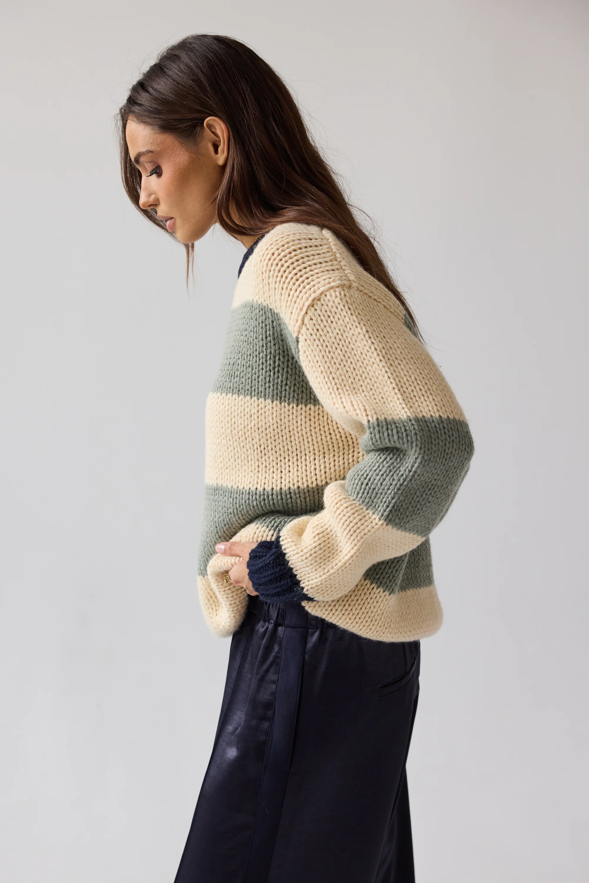 Jolene Striped Sweater in Navy - FINAL SALE - Image 4