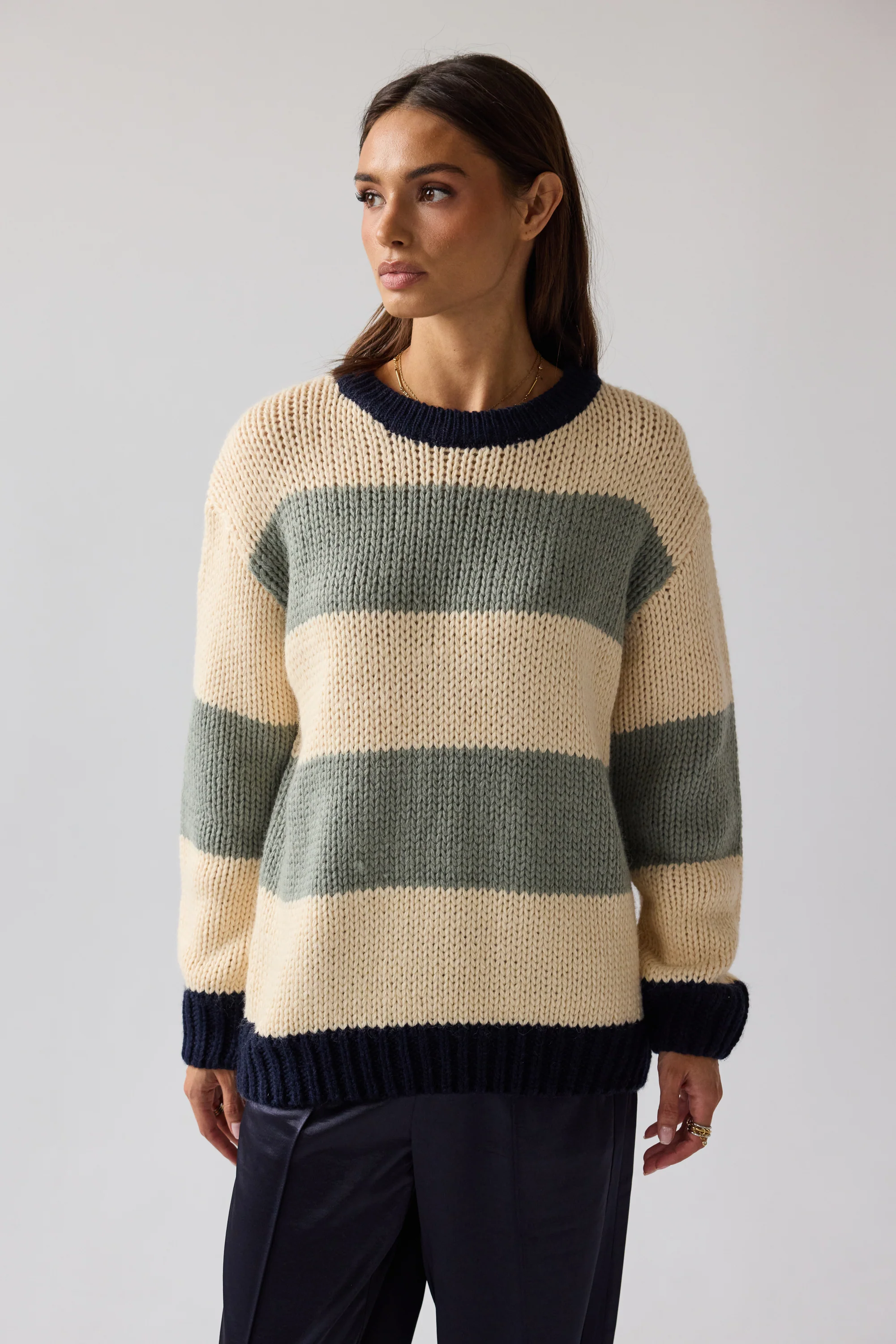 Jolene Striped Sweater in Navy - FINAL SALE - Image 6