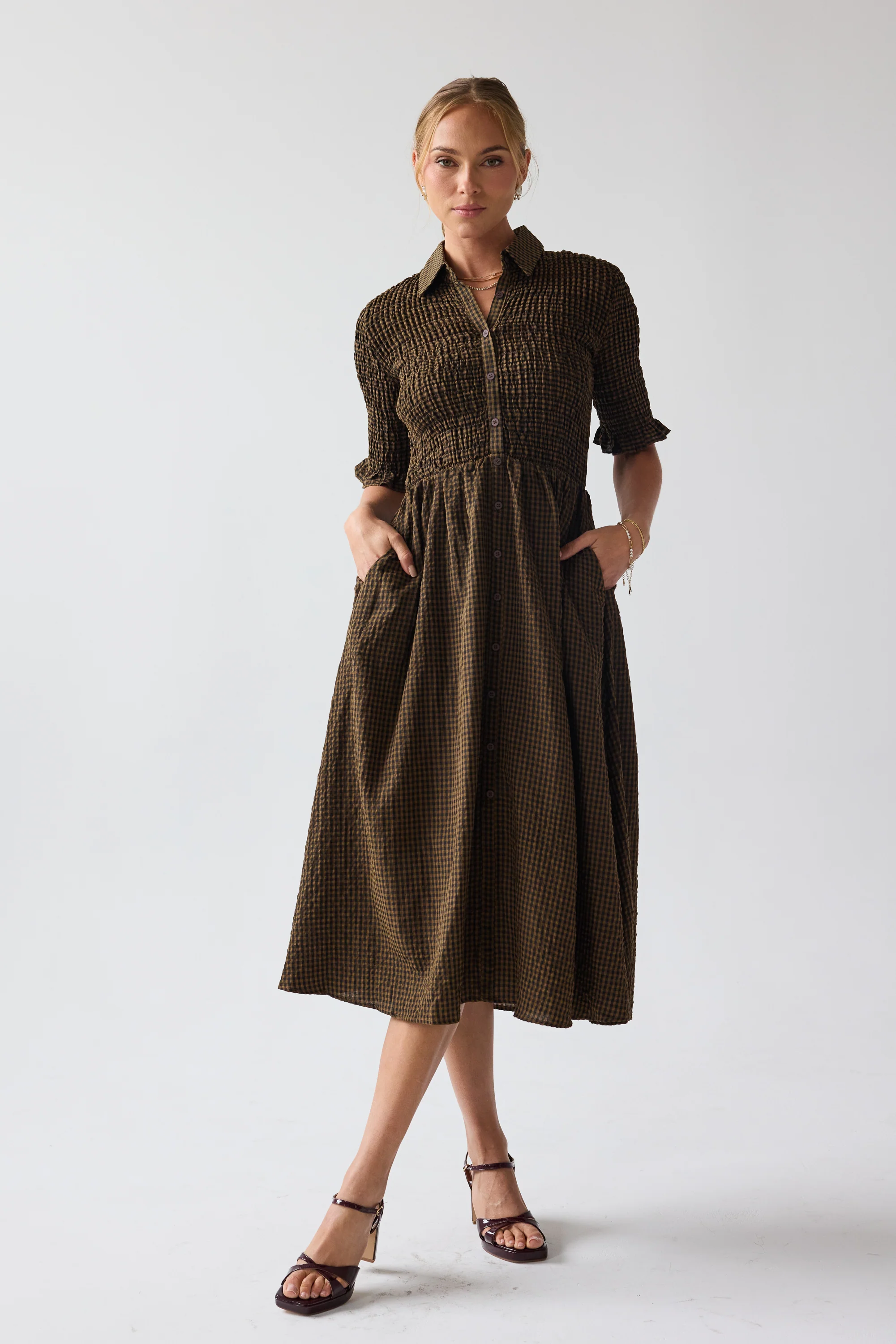 Jonas Gingham Midi Dress - FINAL SALE