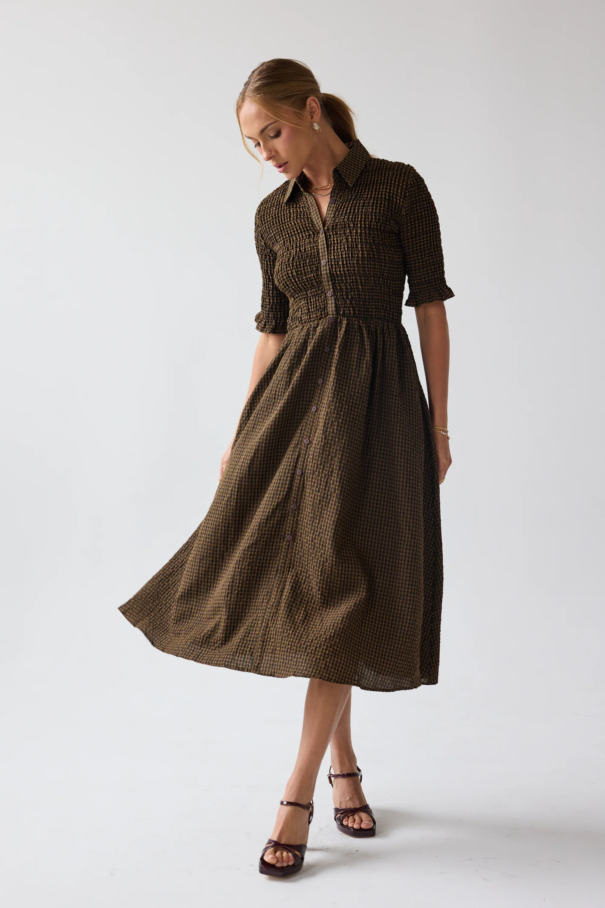 Jonas Gingham Midi Dress - FINAL SALE - Image 2