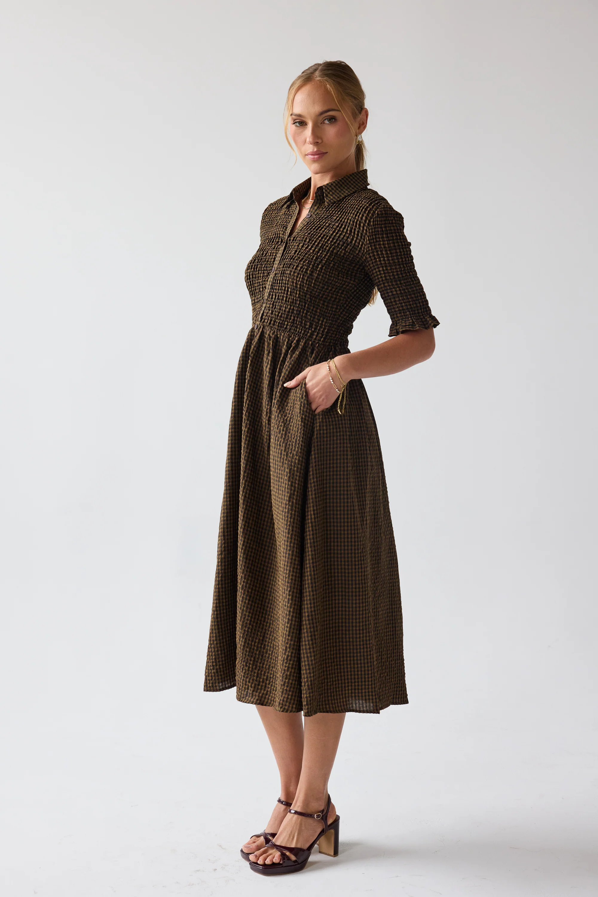 Jonas Gingham Midi Dress - FINAL SALE - Image 4