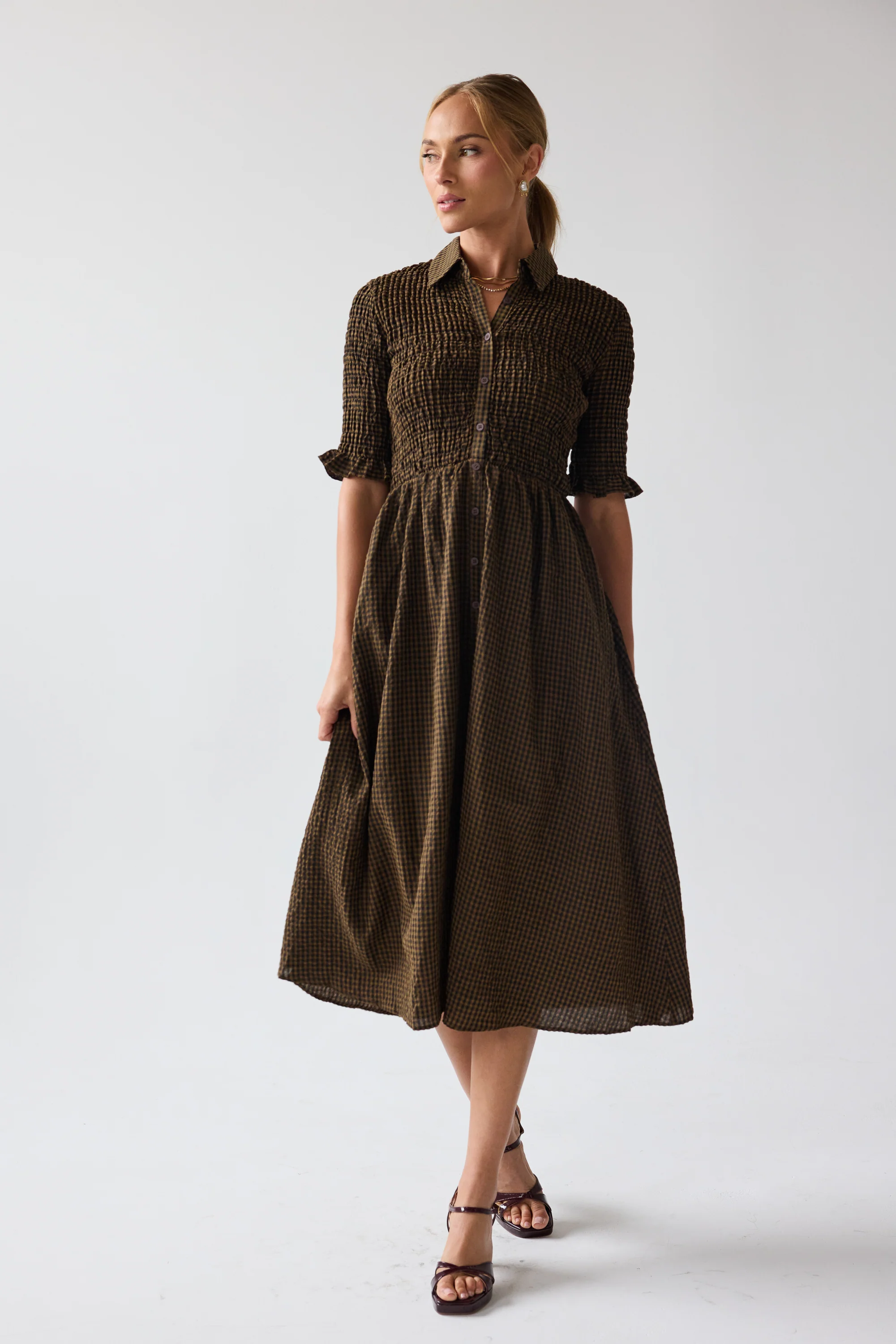 Jonas Gingham Midi Dress - FINAL SALE - Image 5