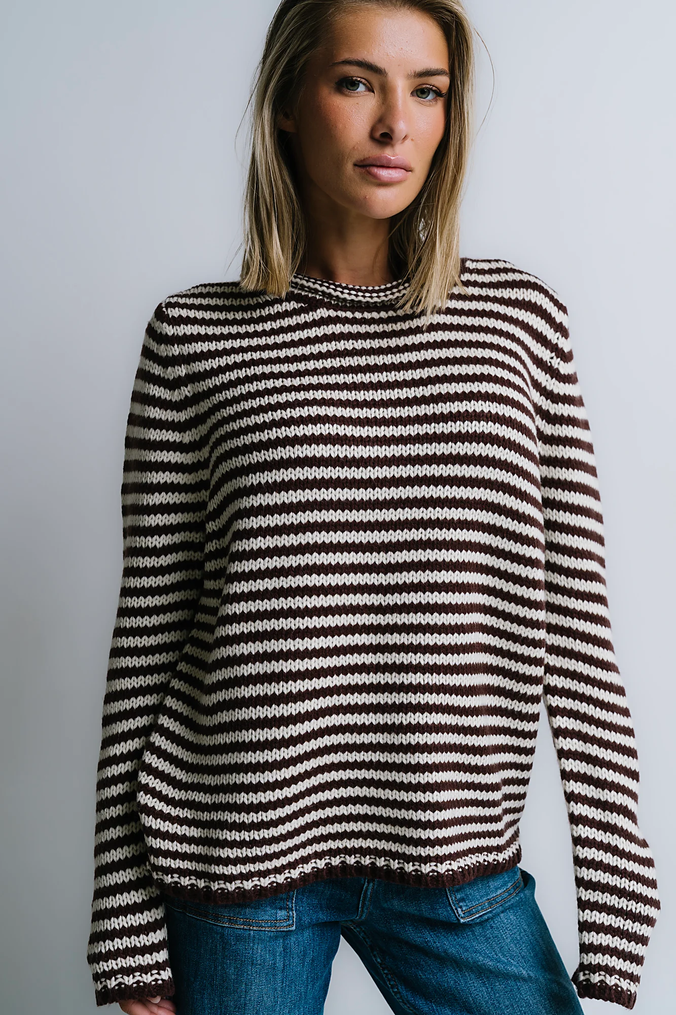 Jones Knit Sweater in Brown - Image 7
