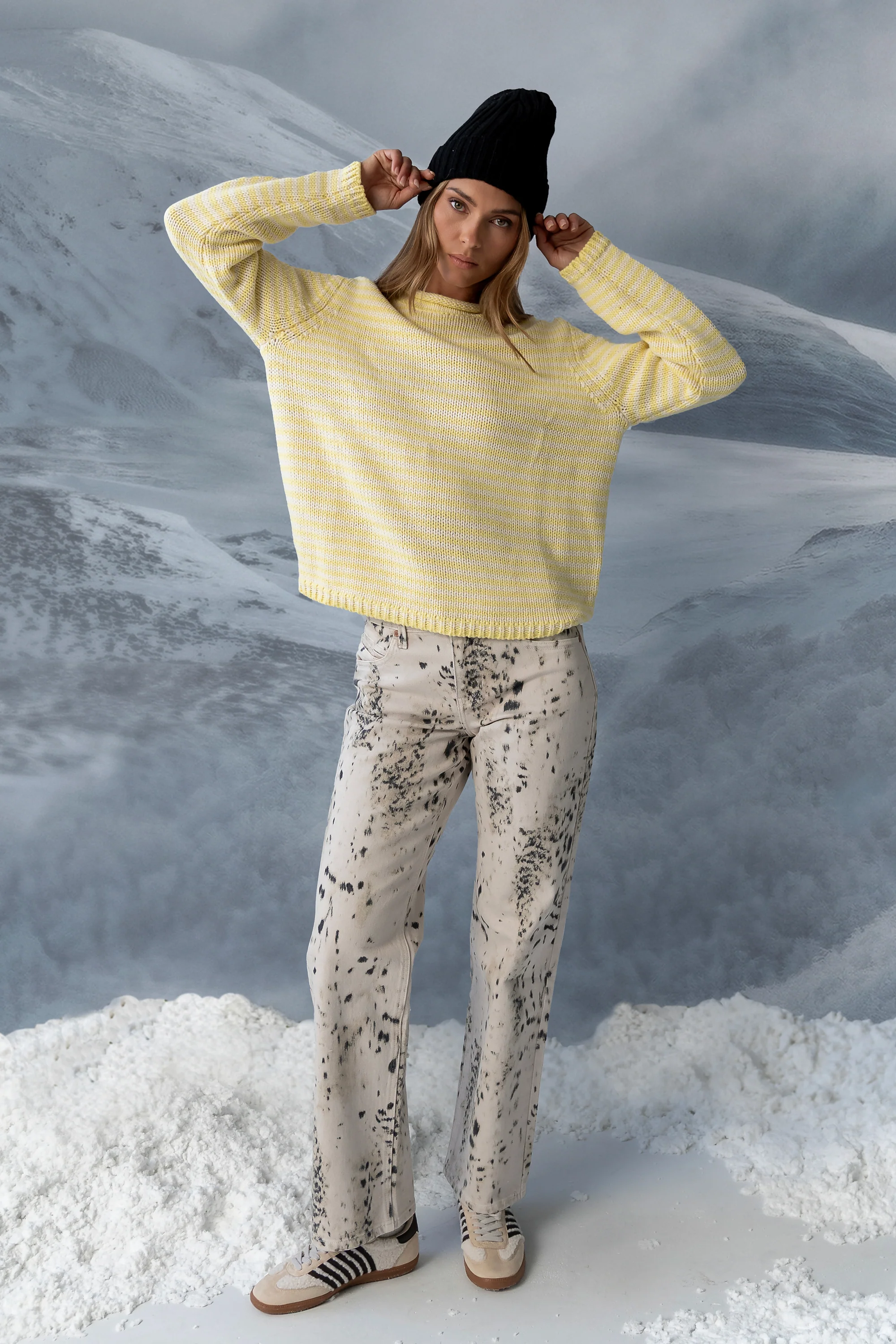 Jones Knit Sweater in Yellow - FINAL SALE - Image 2
