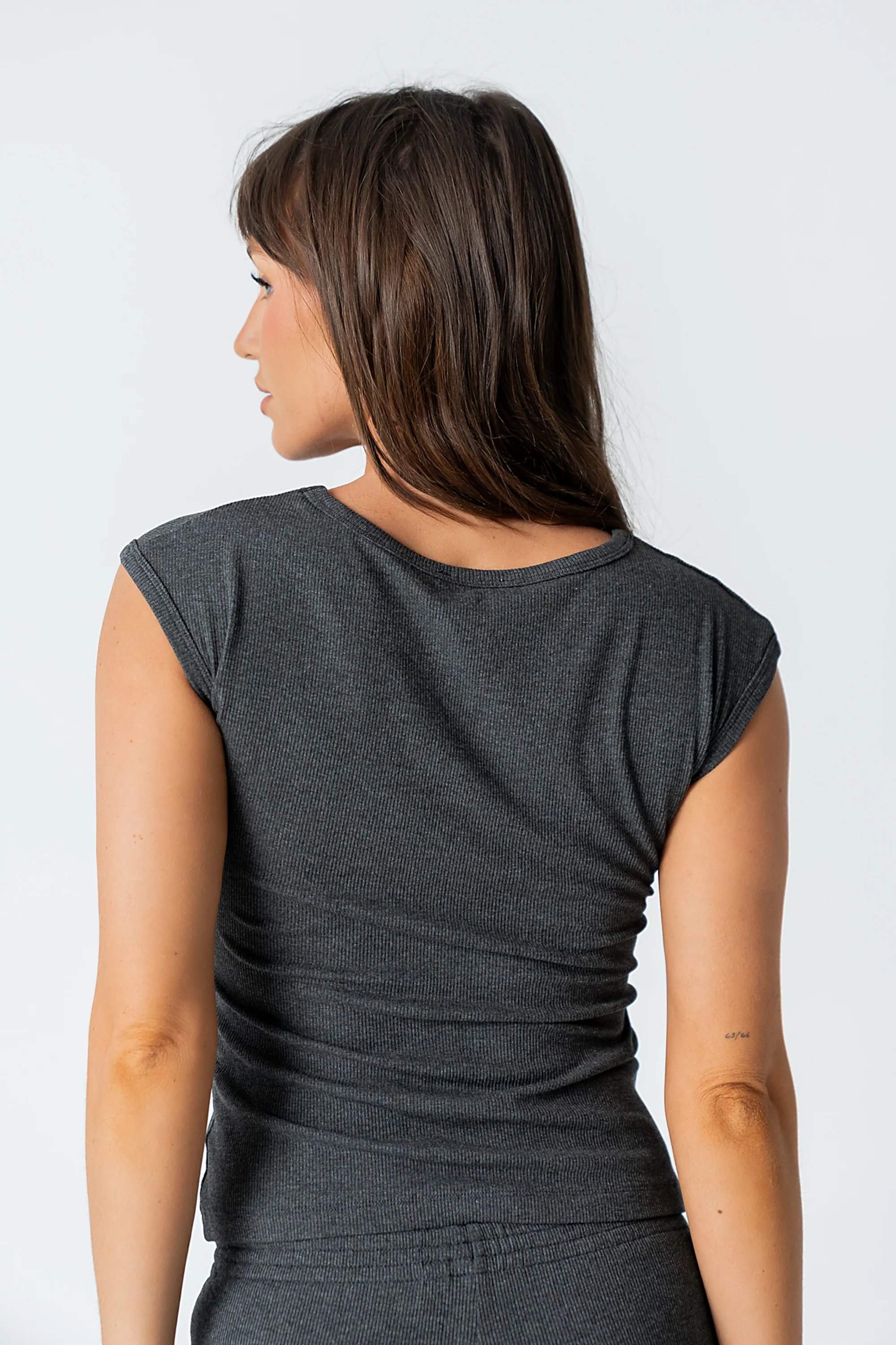 Jordanna Knit Top in Charcoal - FINAL SALE - Image 3