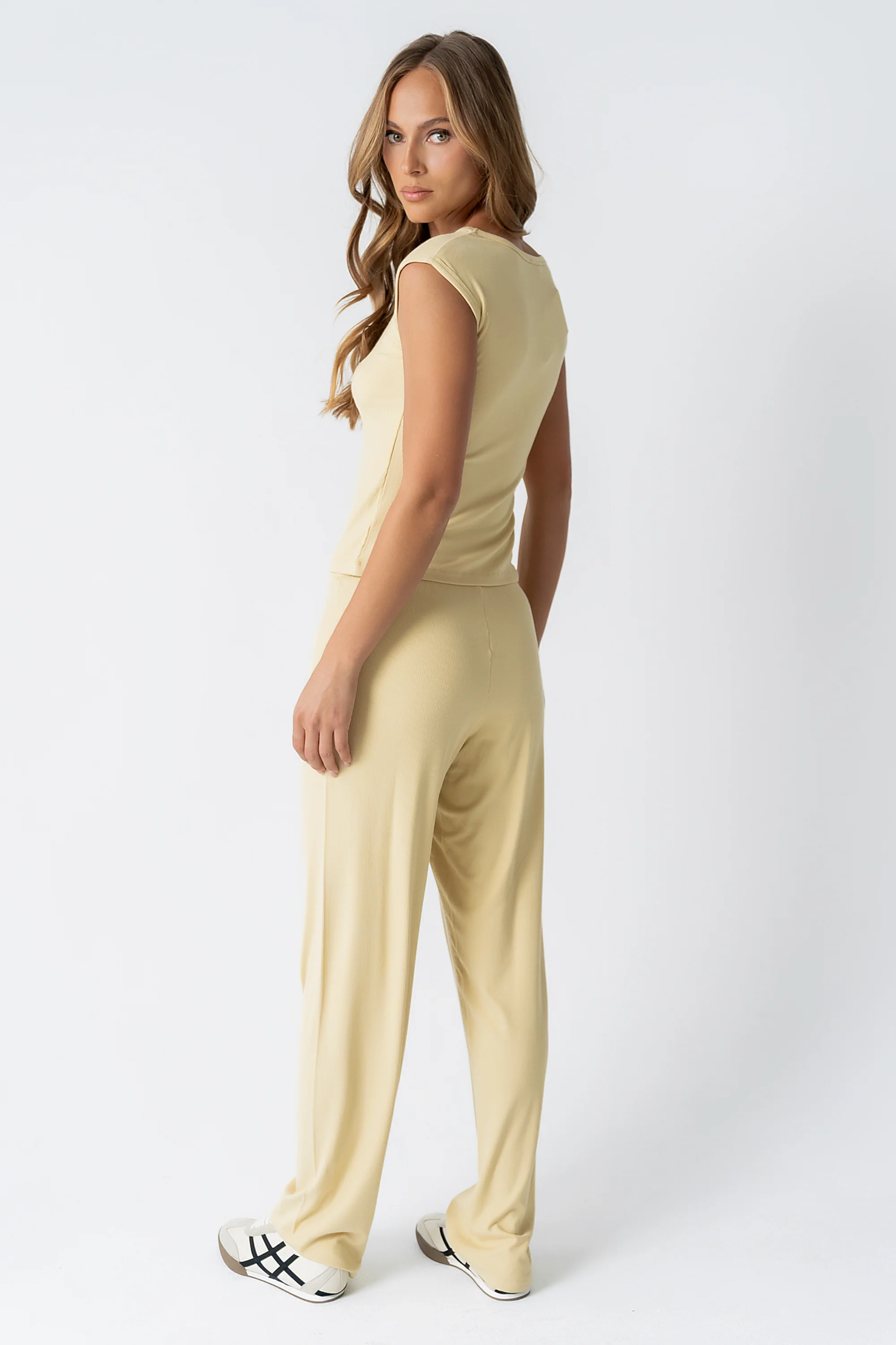 Jordanna Wide Leg Pants in Yellow - FINAL SALE - Image 6