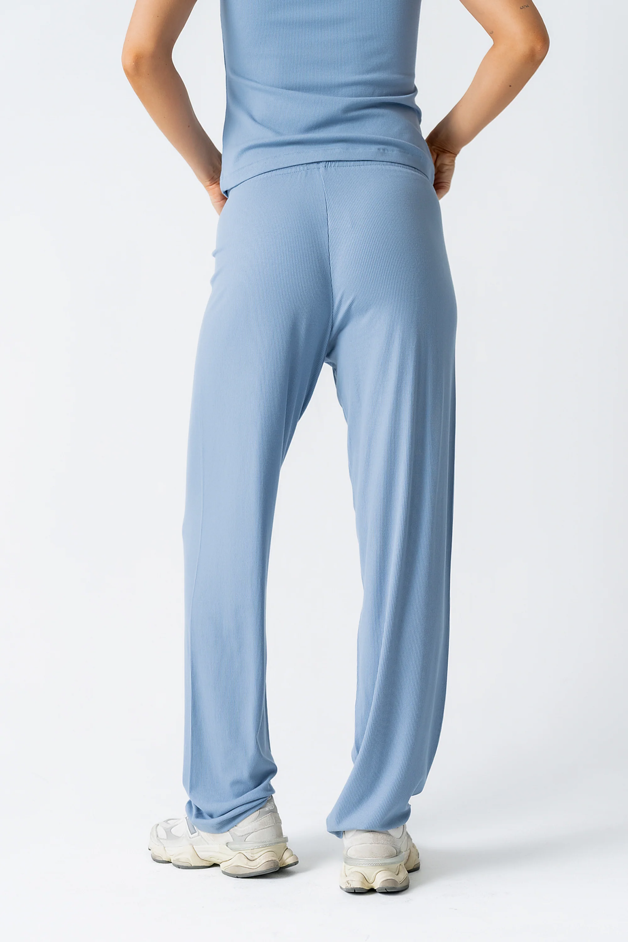 Jordanna Wide Leg Pants in Blue - FINAL SALE - Image 4