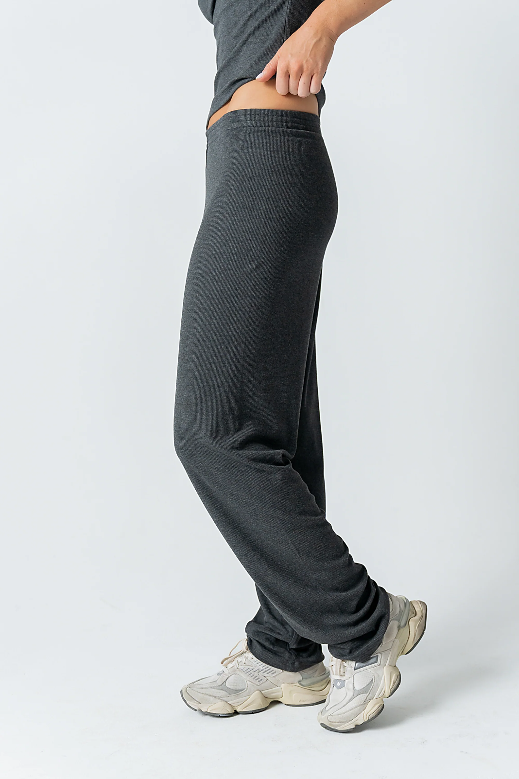 Jordanna Wide Leg Pants in Charcoal - FINAL SALE - Image 6