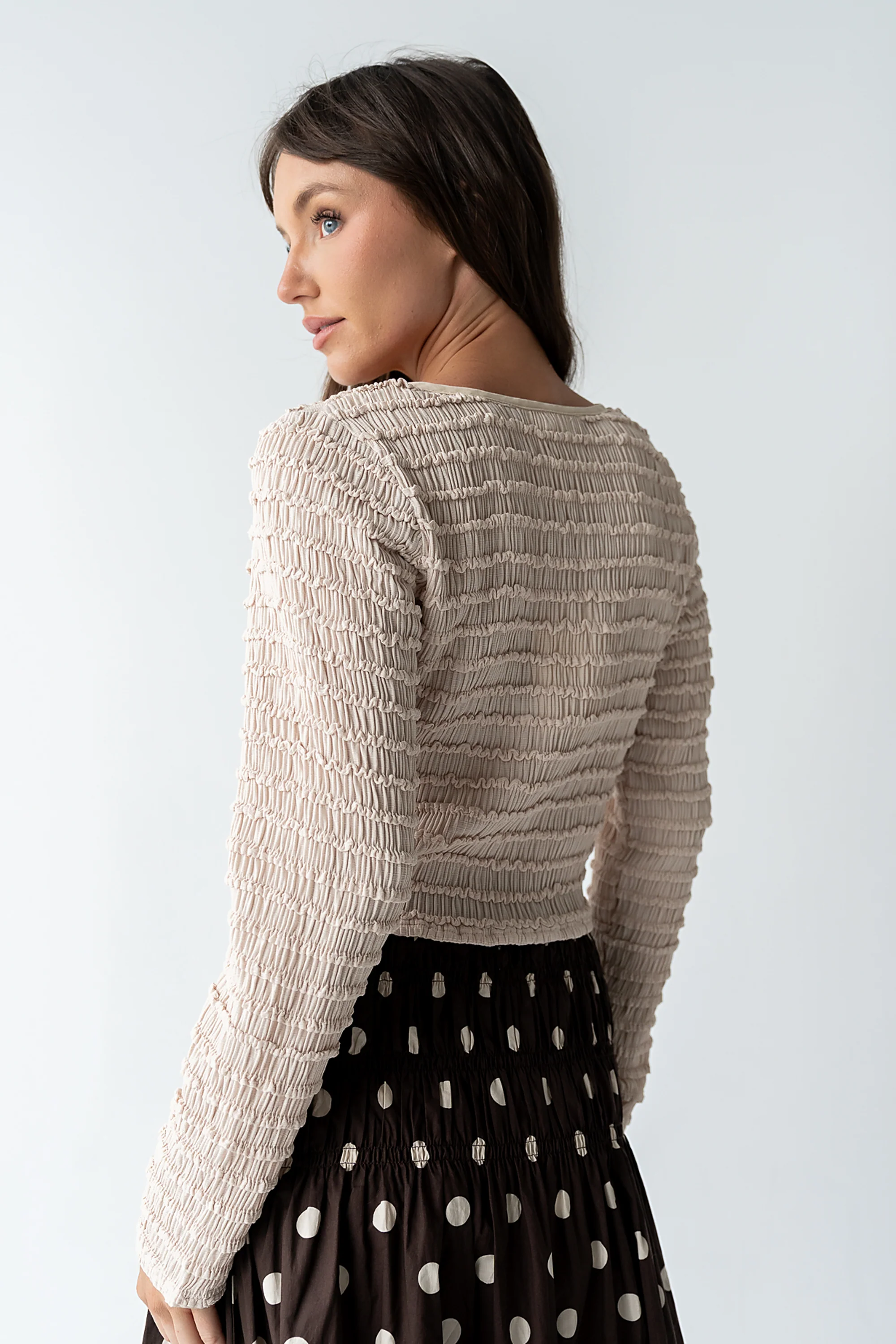Jordy Textured Top in Natural - FINAL SALE - Image 2