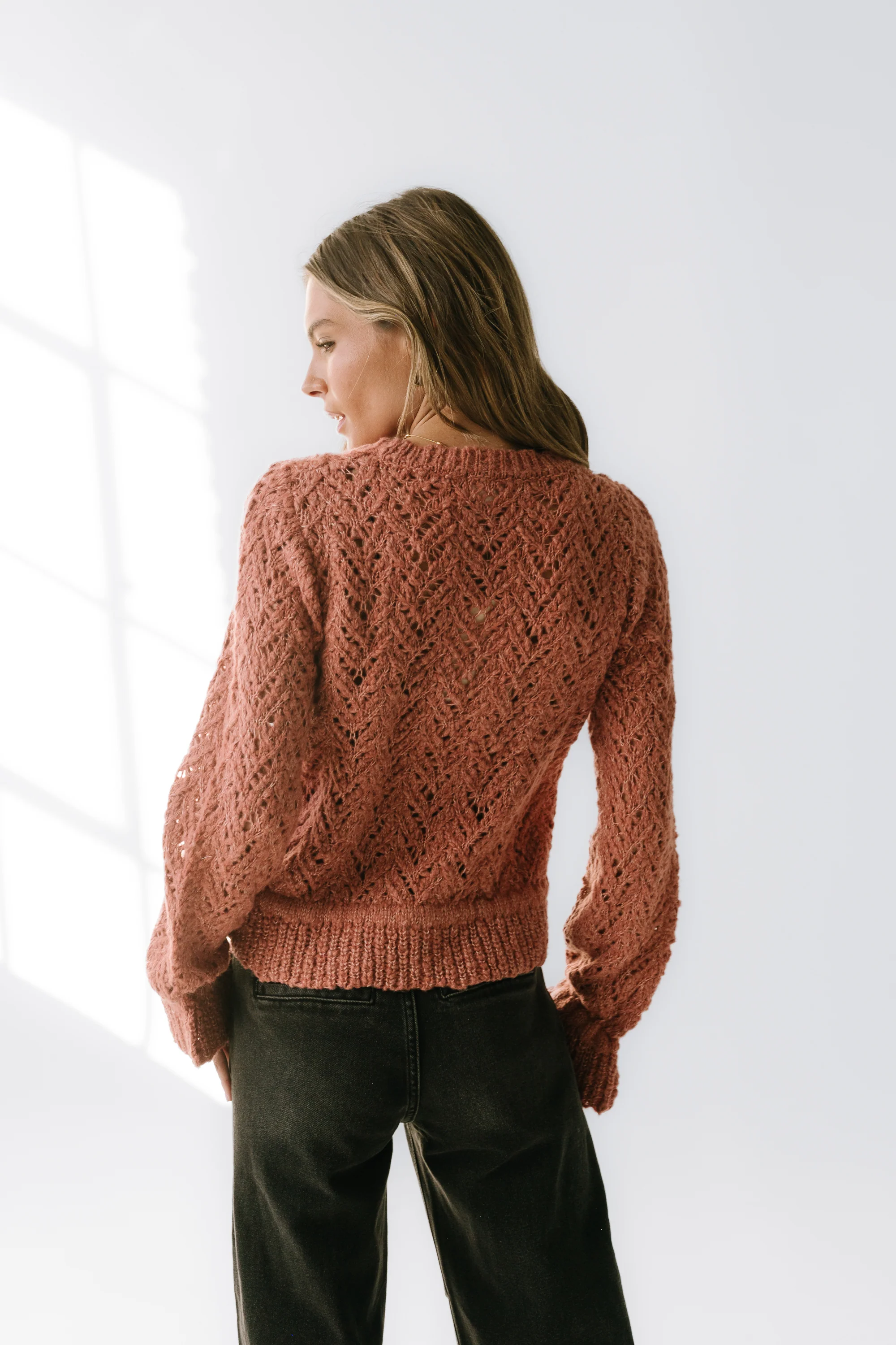 Joseph Knit Sweater in Rose - FINAL SALE - Image 3