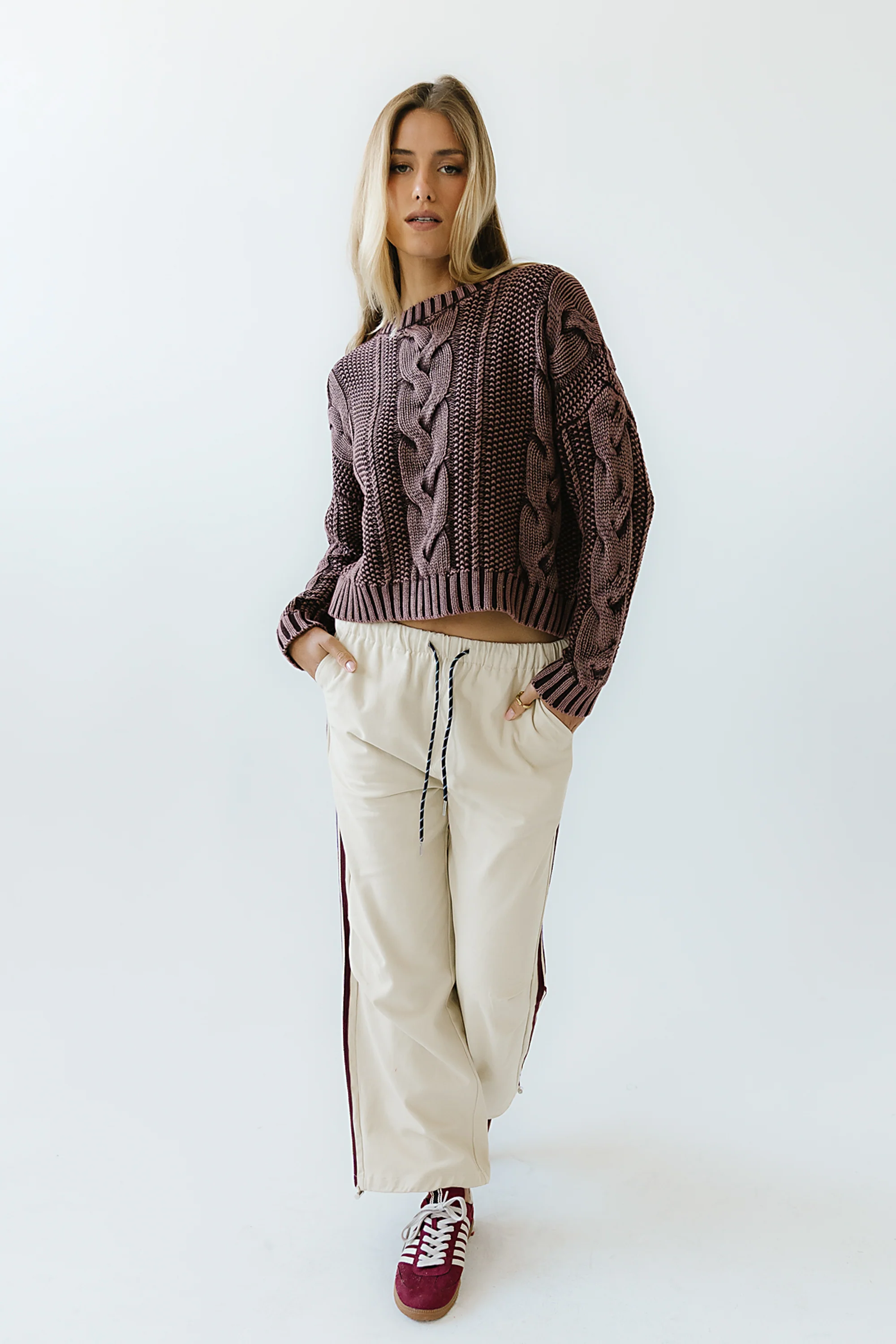 Josephine Knit Sweater in Red-Brown - FINAL SALE - Image 2