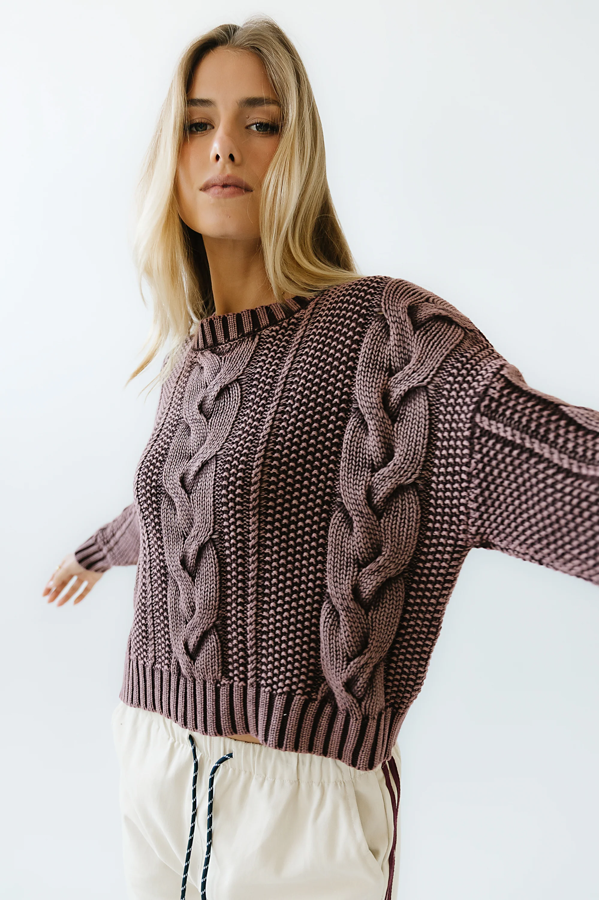 Josephine Knit Sweater in Red-Brown - FINAL SALE - Image 3