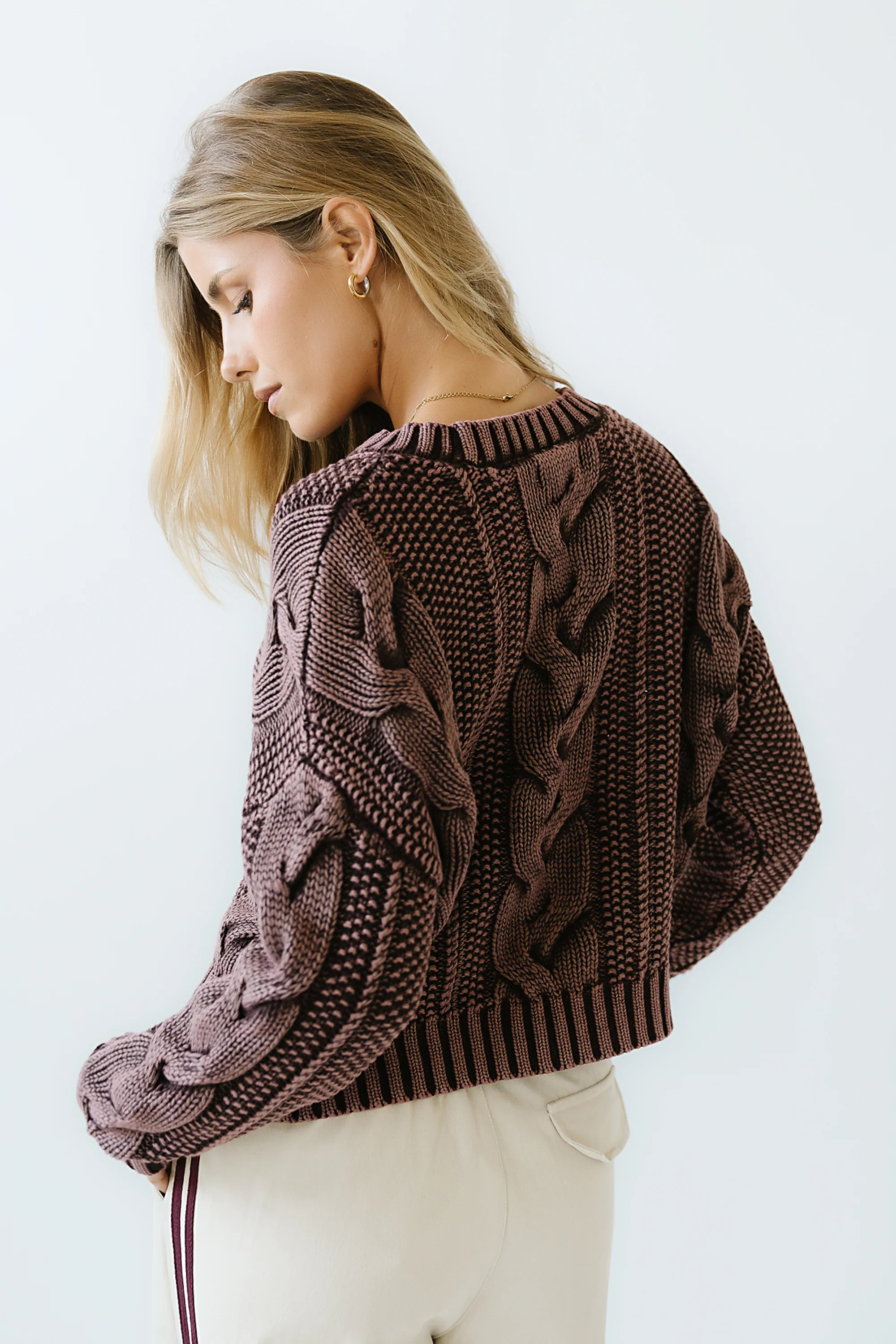 Josephine Knit Sweater in Red-Brown - FINAL SALE - Image 4