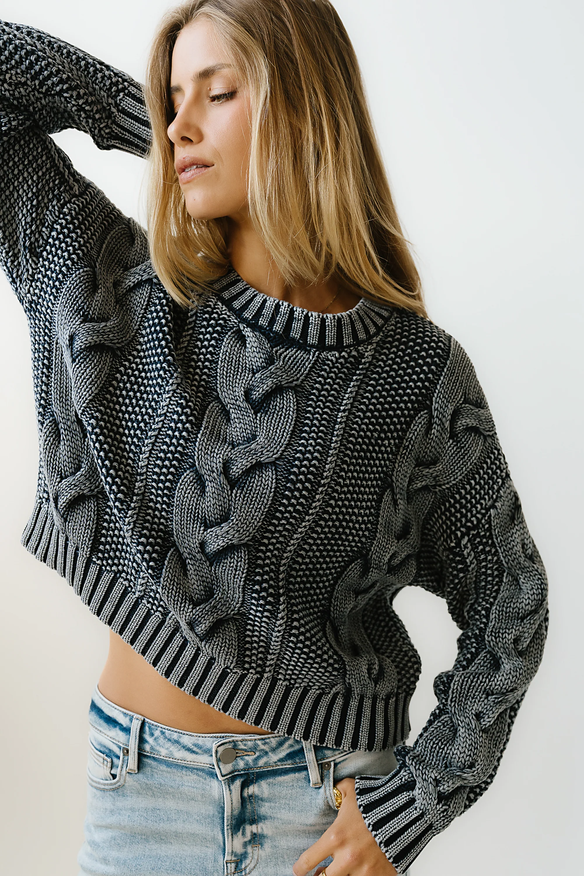 Josephine Knit Sweater in Navy - FINAL SALE - Image 2