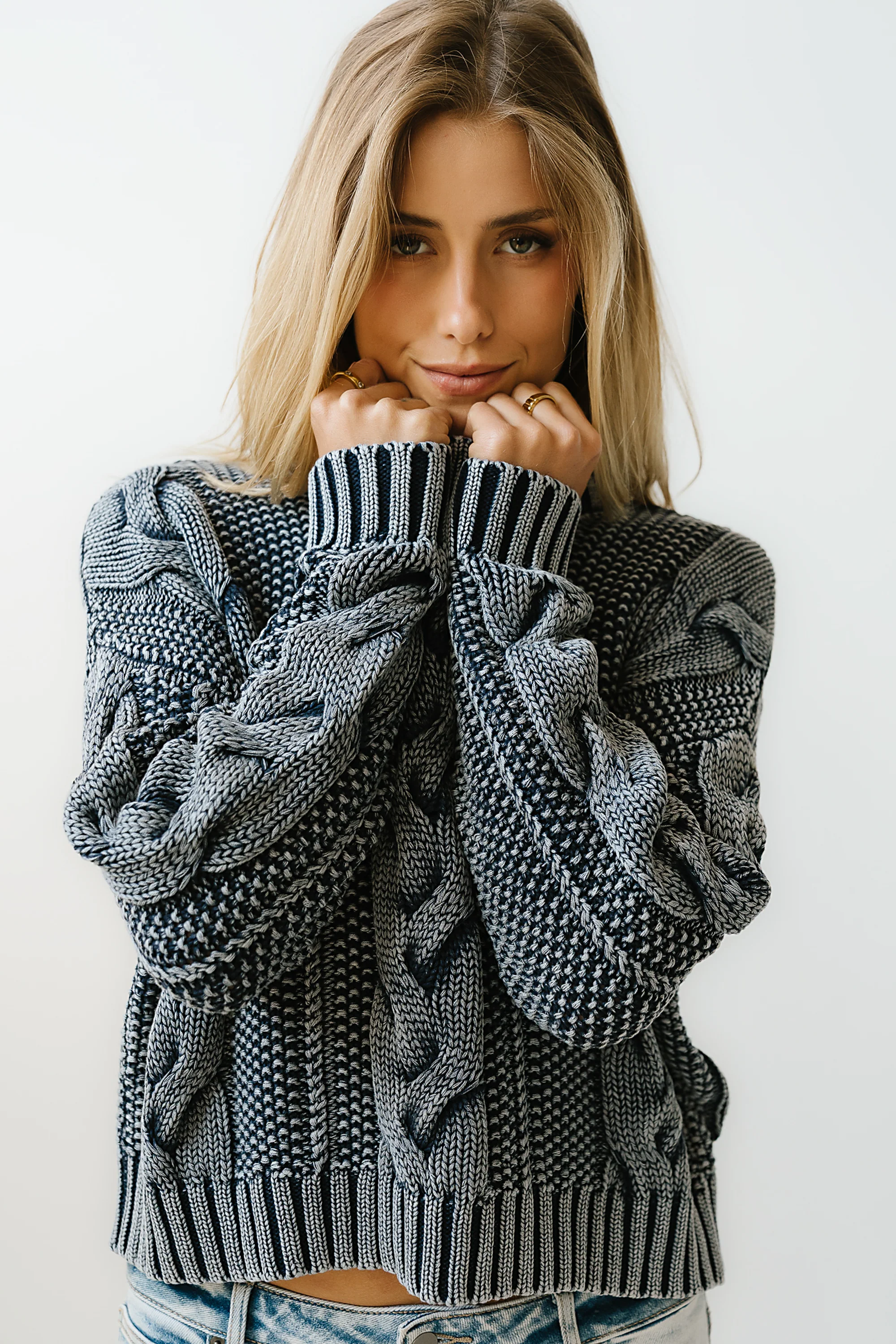 Josephine Knit Sweater in Navy - FINAL SALE - Image 4