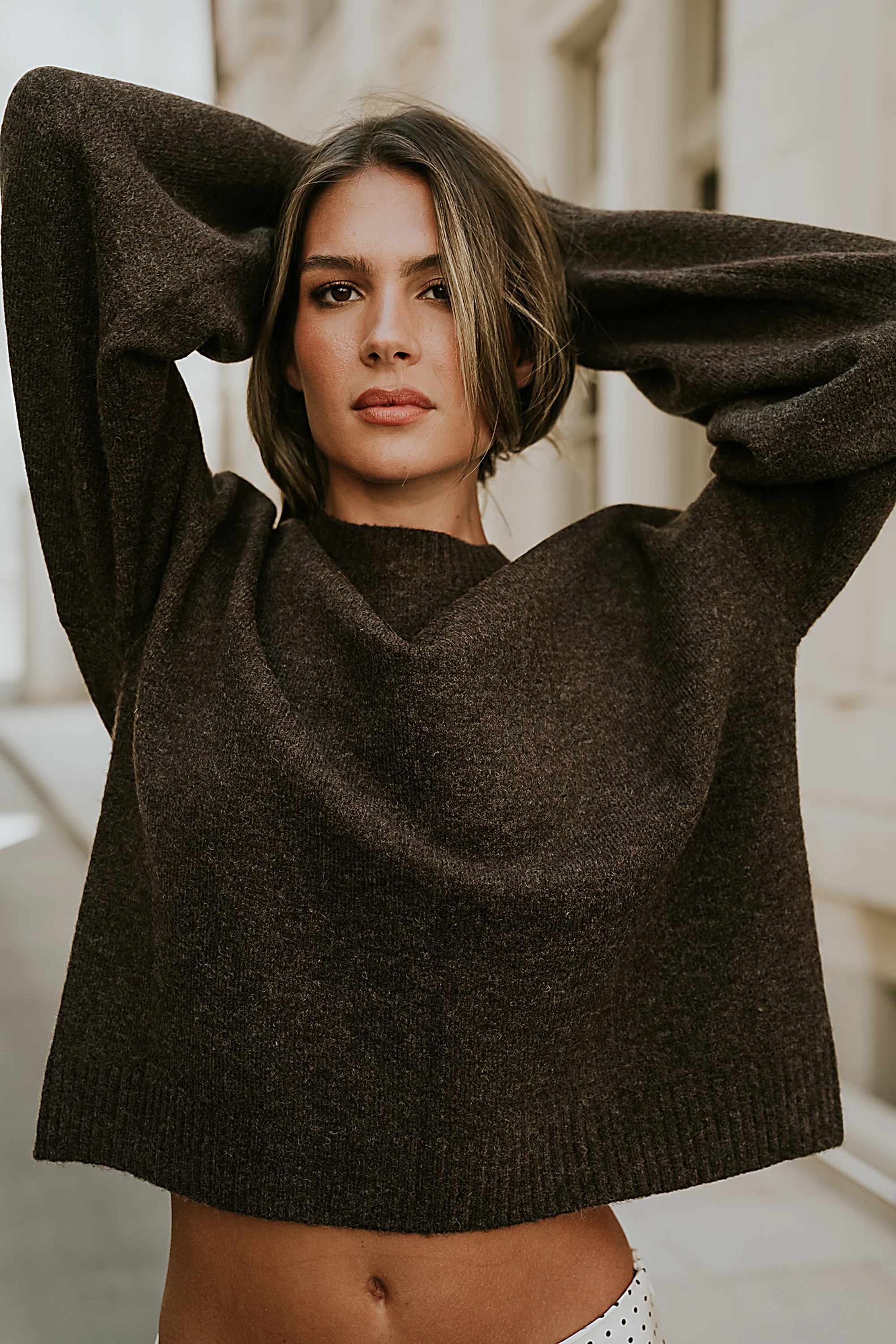 Josey Oversized Sweater in Brown - FINAL SALE - Image 5