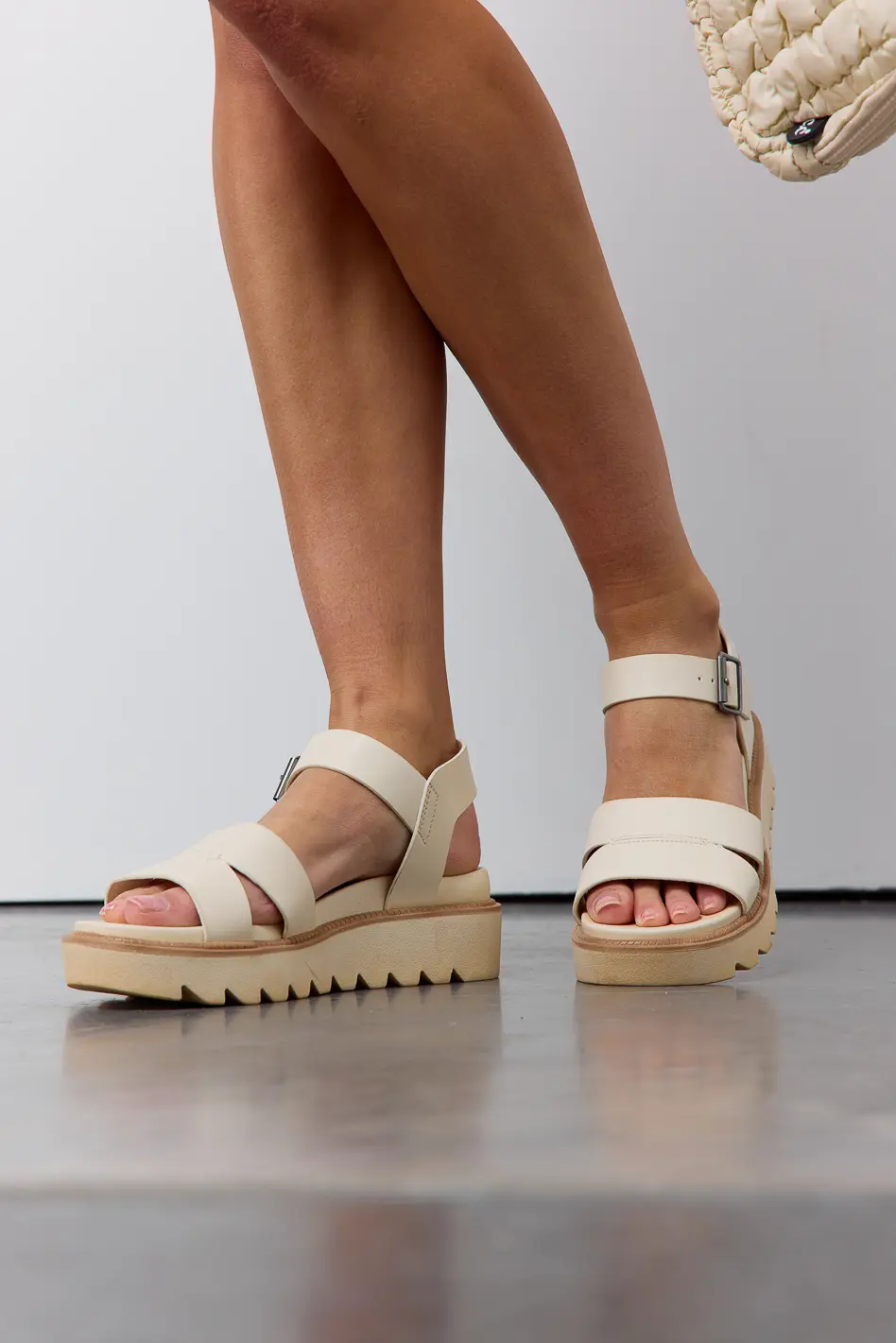 Jovie Platform Sandals in Bone - FINAL SALE - Image 2