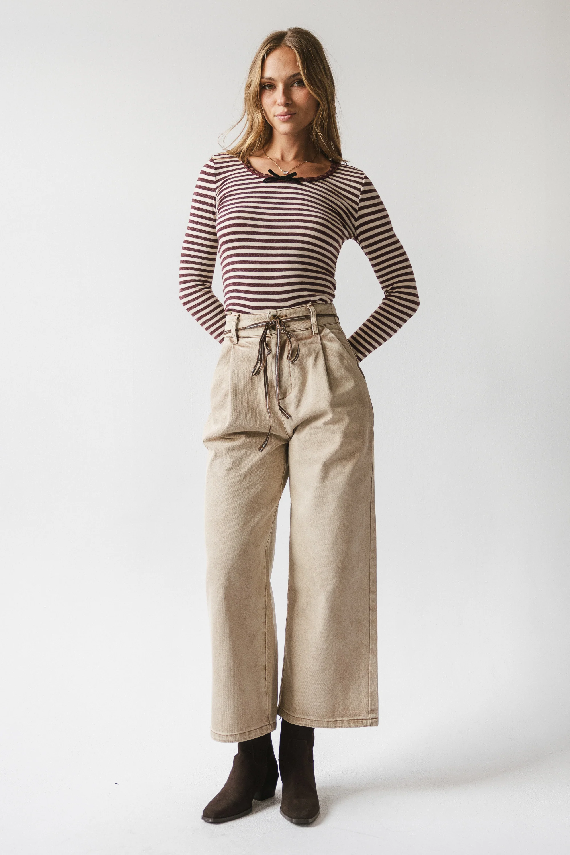 Jovie Pleated Wide Leg Pants - FINAL SALE - Image 4